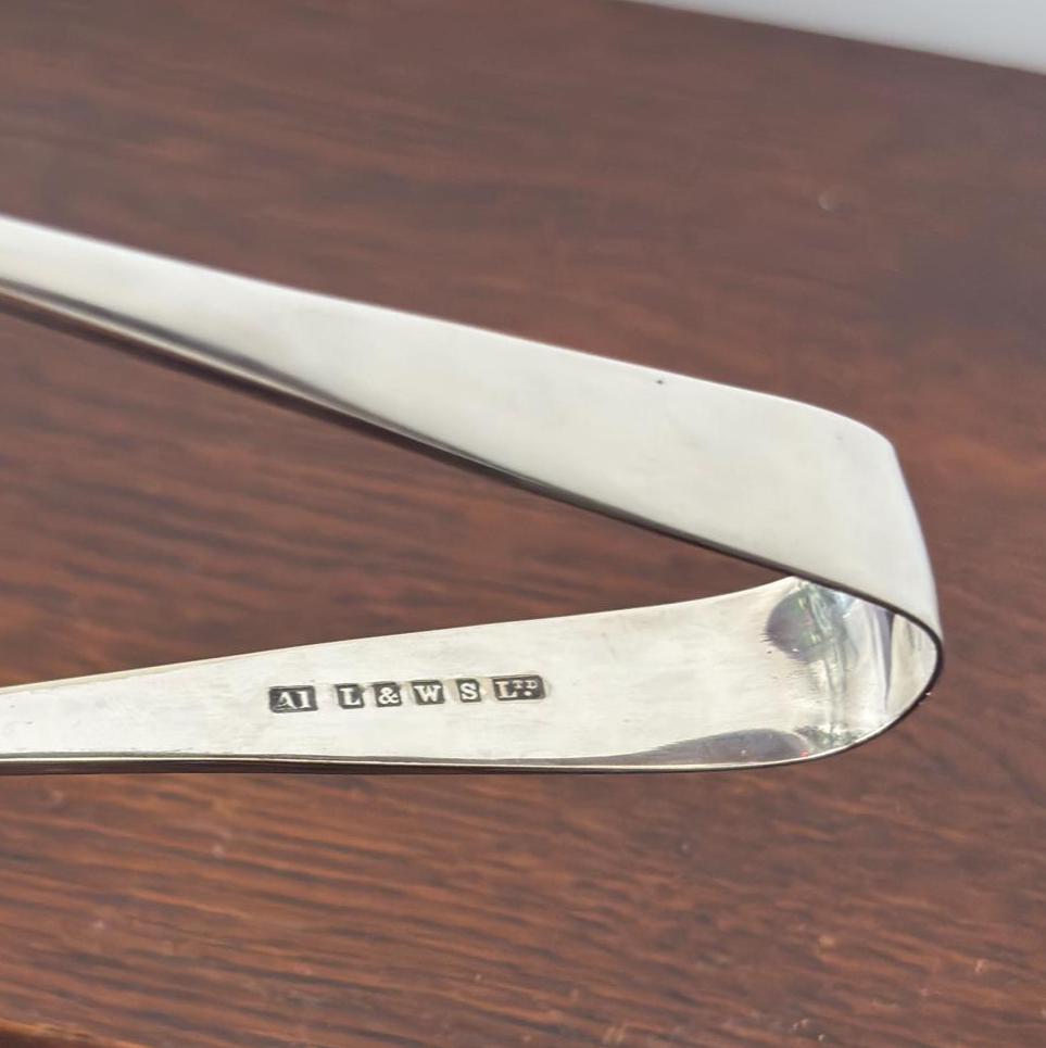 Vintage Salad Serving Tongs Silver Plate Sheffield Spoon Fork Mid Century Kitchen Tableware