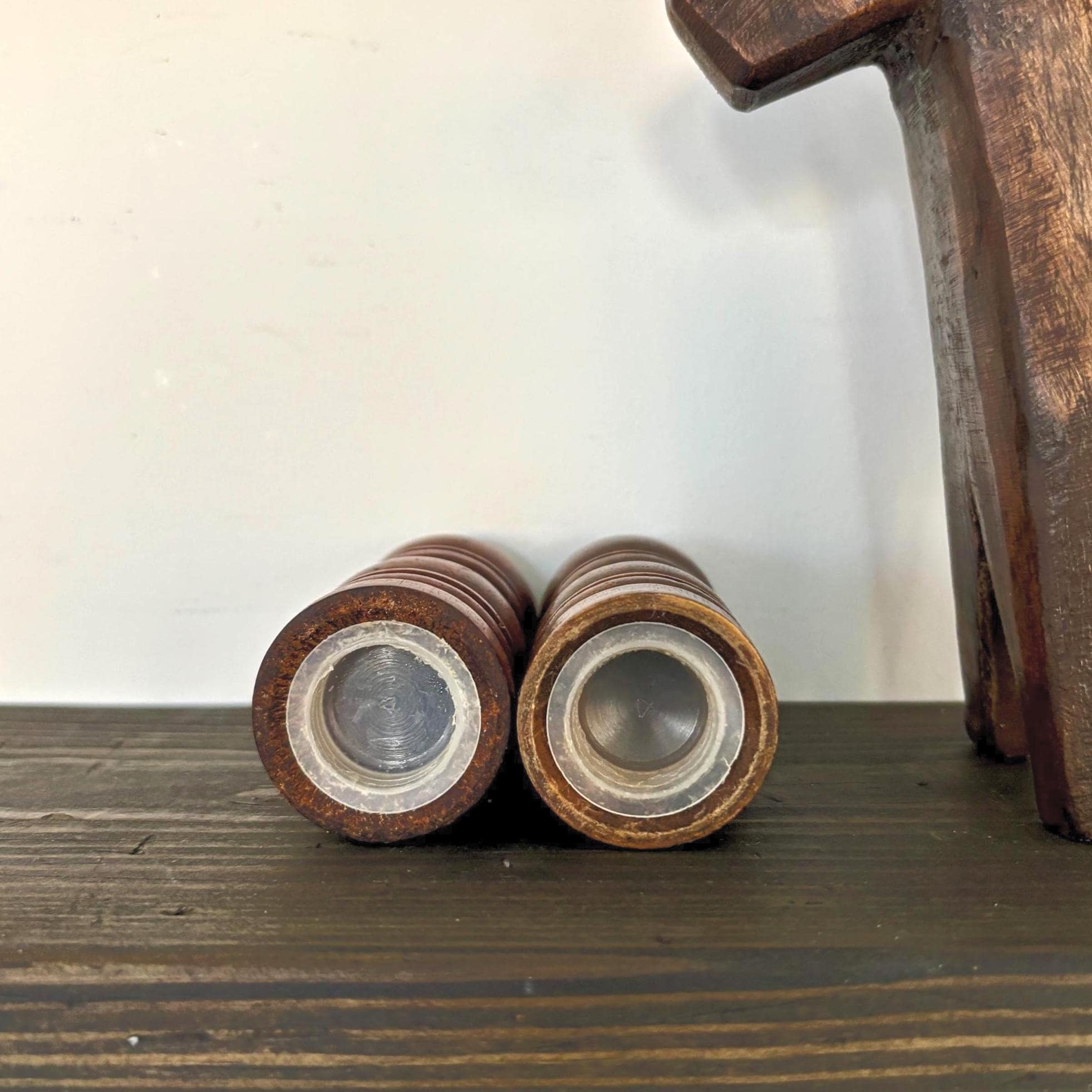 Vintage Mini Wooden Salt & Pepper Shakers | Turned Wood Table Set