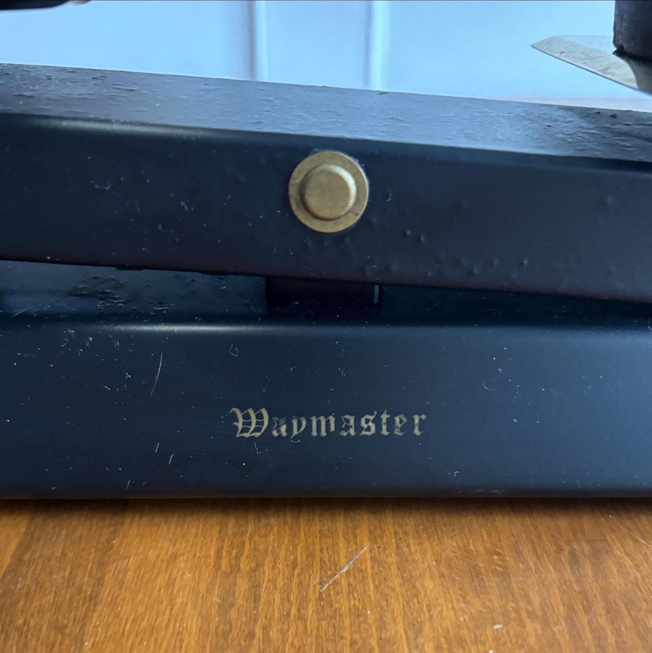 Vintage Waymaster Kitchen Scales with Brass Pan & 7 Original Weights