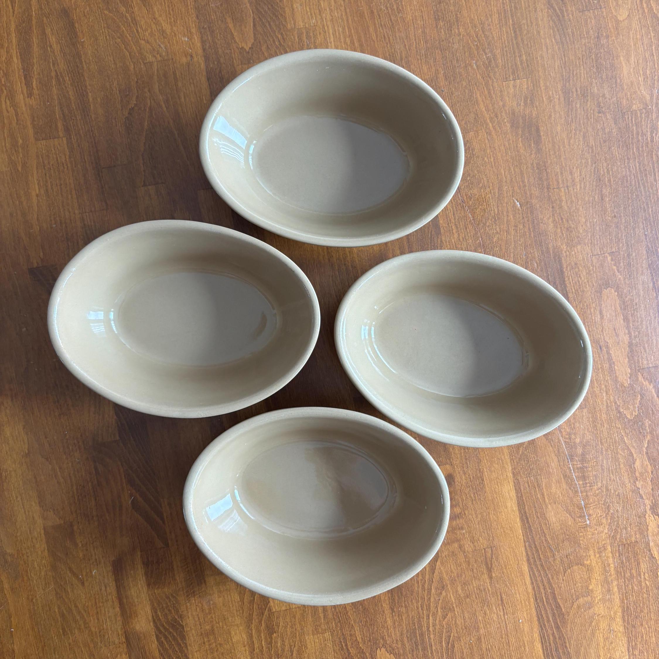 Vintage Mason Cash No.3 Oval Baking Dishes Set of 4 English Stoneware Cane Glaze