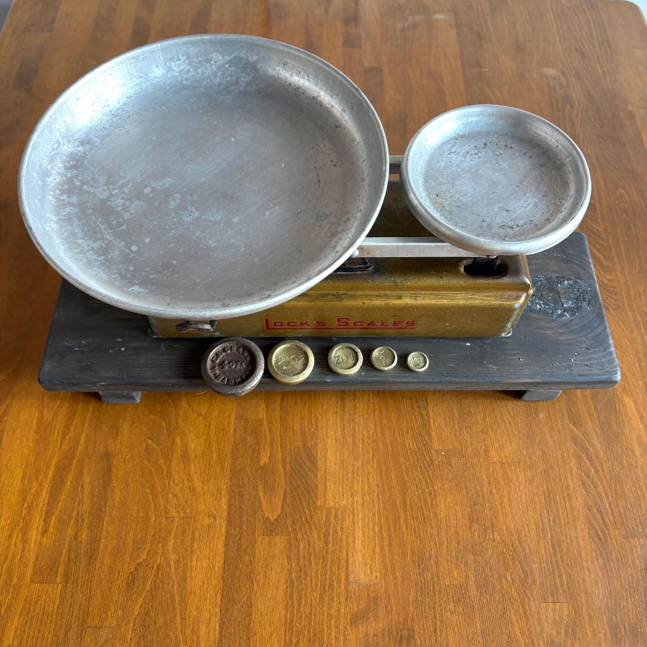 Vintage Lock's Scales | British Grocer's Counter Balance, c.1950s