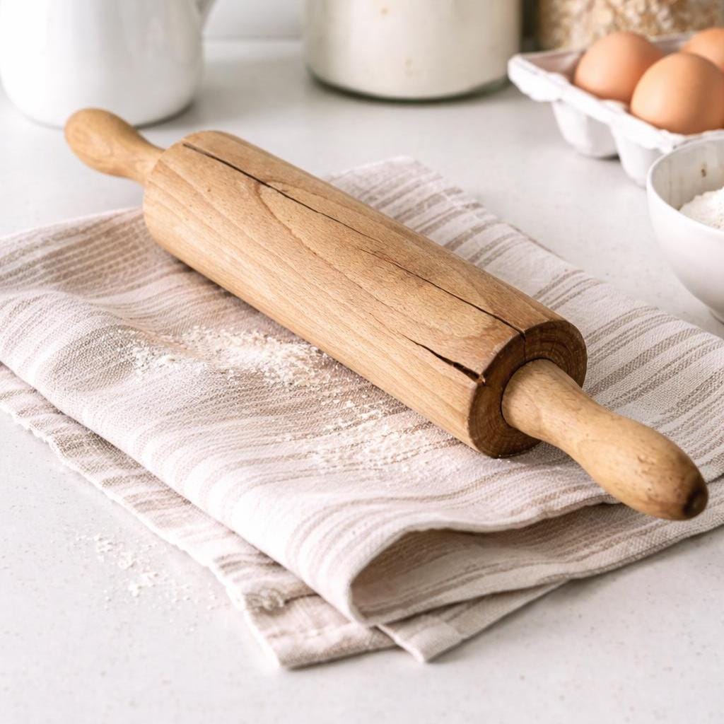 Vintage Wooden Rolling Pin Rustic Kitchen Decor Farmhouse Baking Prop Aged Wood
