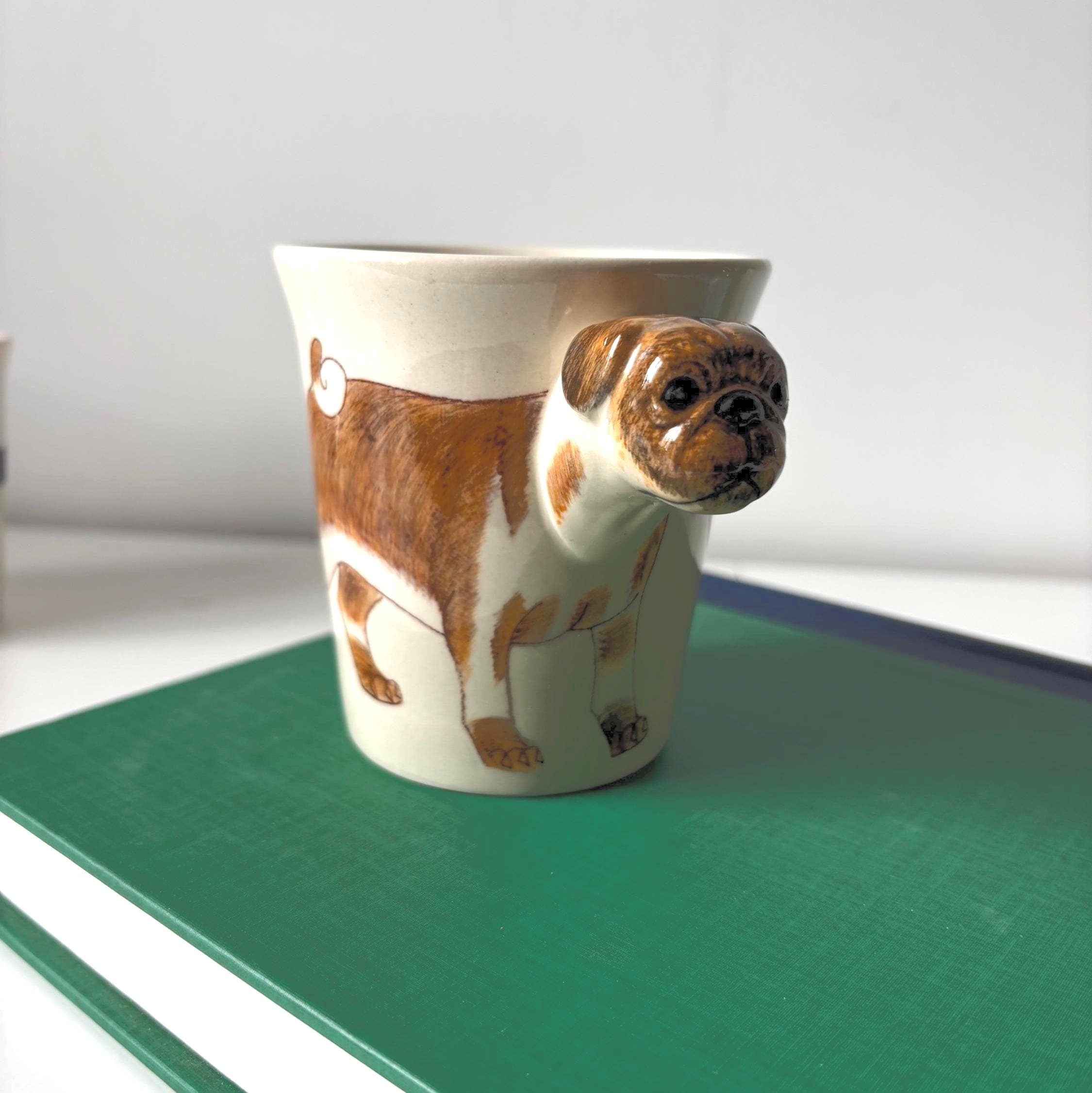 Hand Painted Pug Dog Mug Ceramic Pottery Novelty Cup England Gift