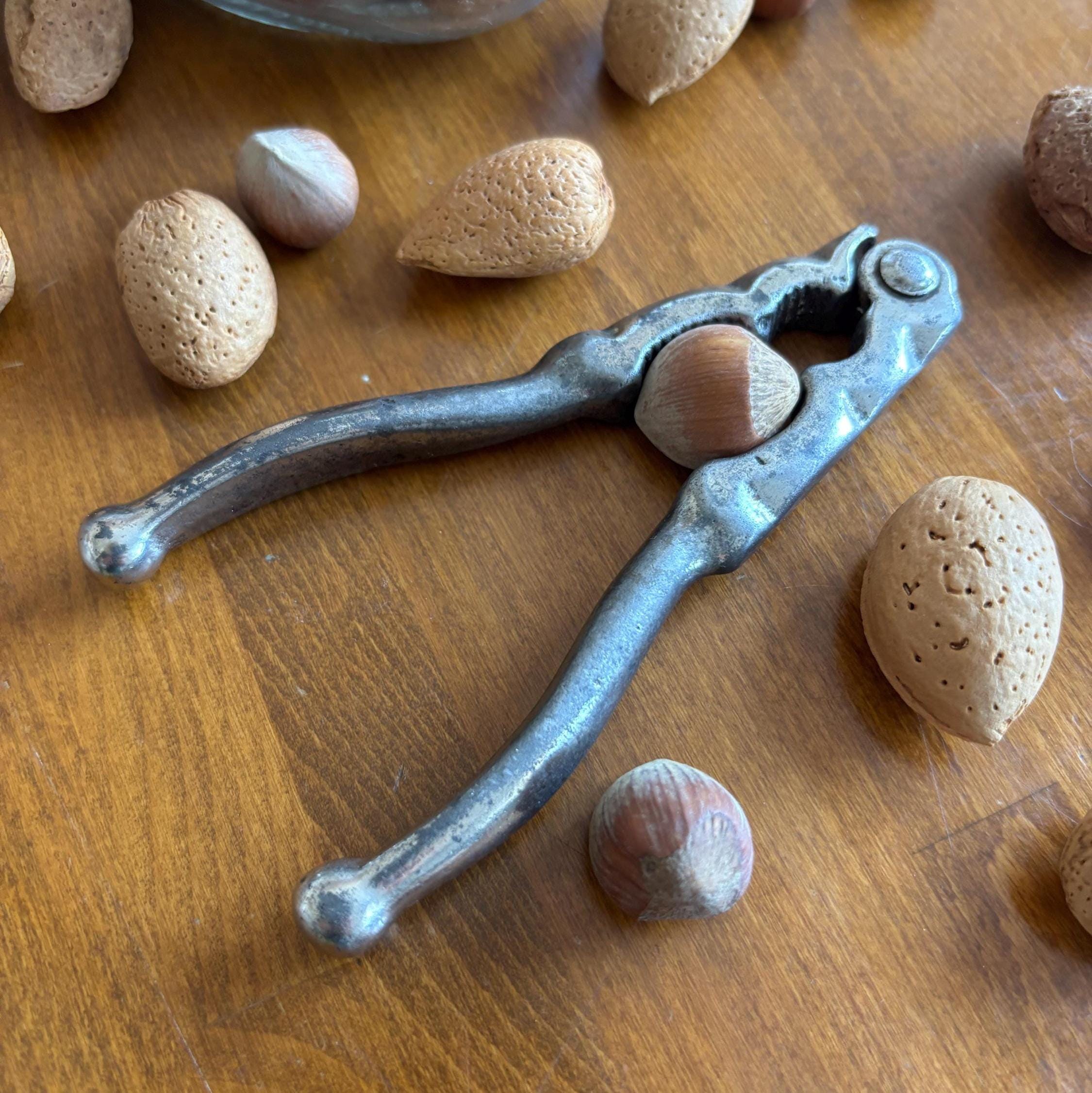 Vintage Cast Metal Nutcracker | Rustic Walnut & Hazelnut Cracker