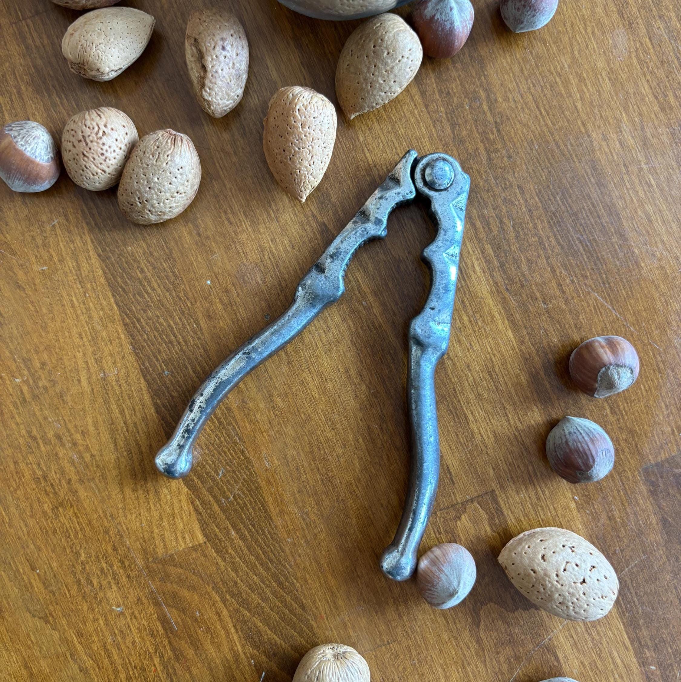 Vintage Cast Metal Nutcracker | Rustic Walnut & Hazelnut Cracker