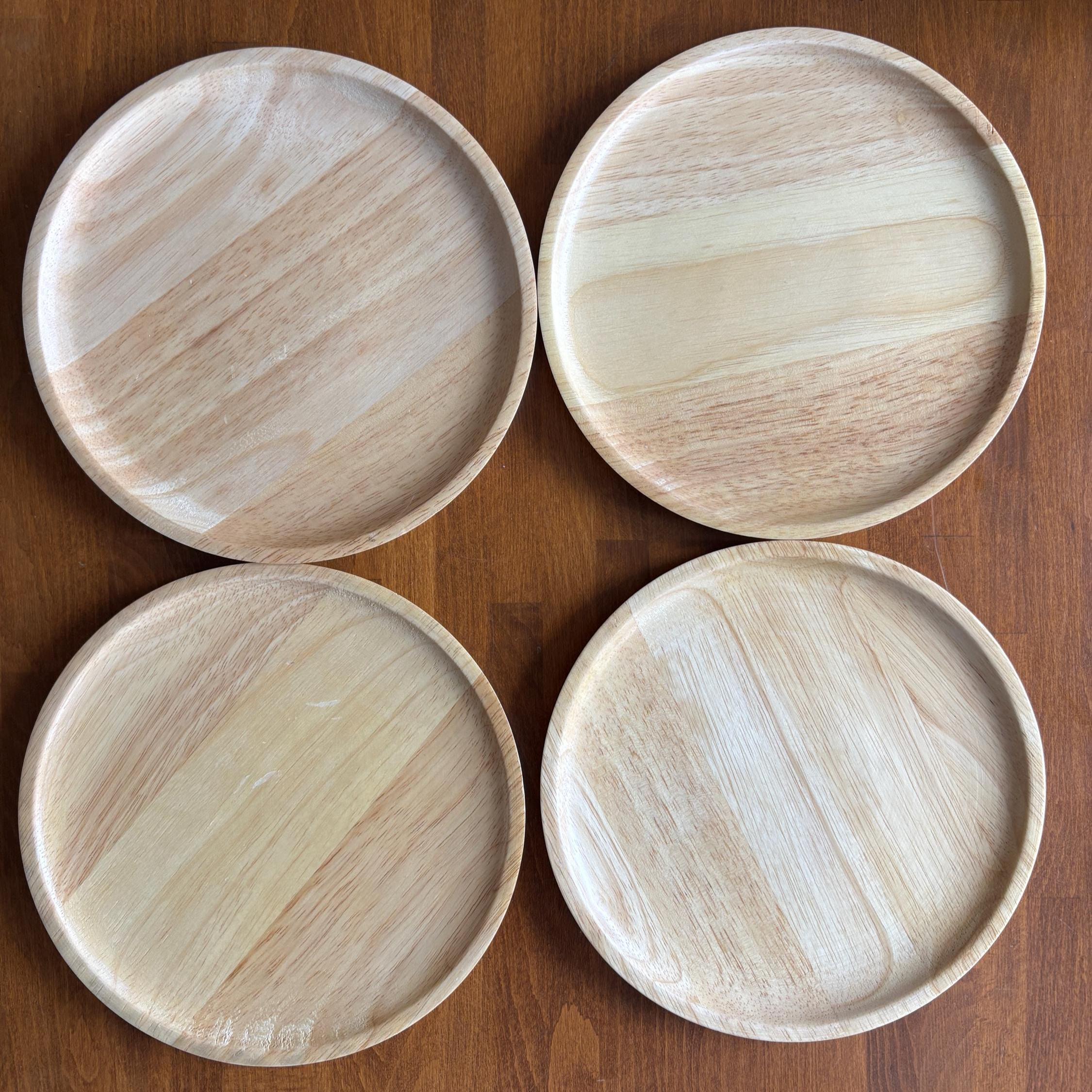 Vintage Wooden Salad Bowl Set: Rustic Thai Tableware, 5-Piece