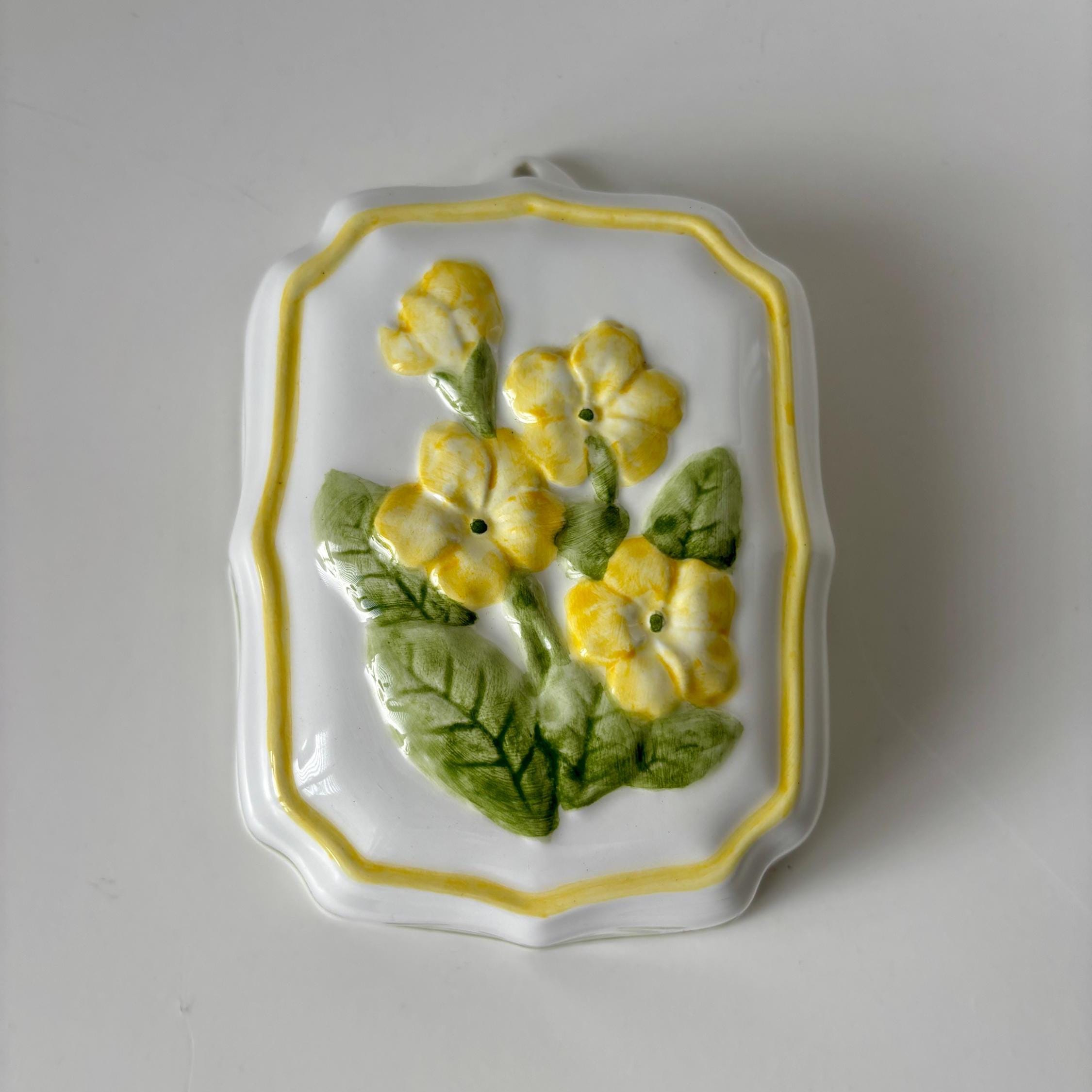 Vintage Floral Ceramic Jelly Moulds, Cottage Kitchen Wall Decor, Set of 3