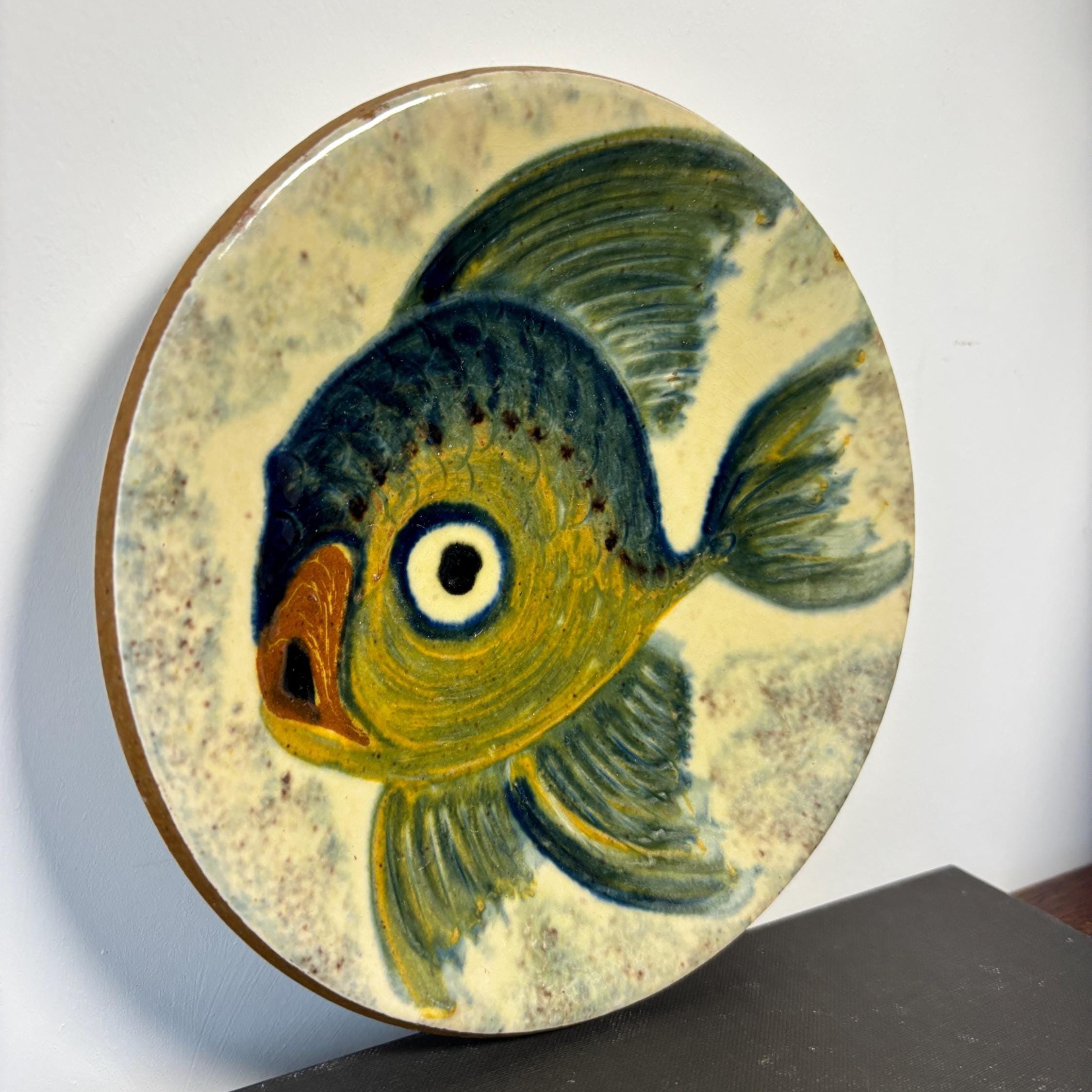 Vintage Puigdemont Spanish Ceramic Fish Wall Decor Mid Century Mediterranean Coastal Wall Art