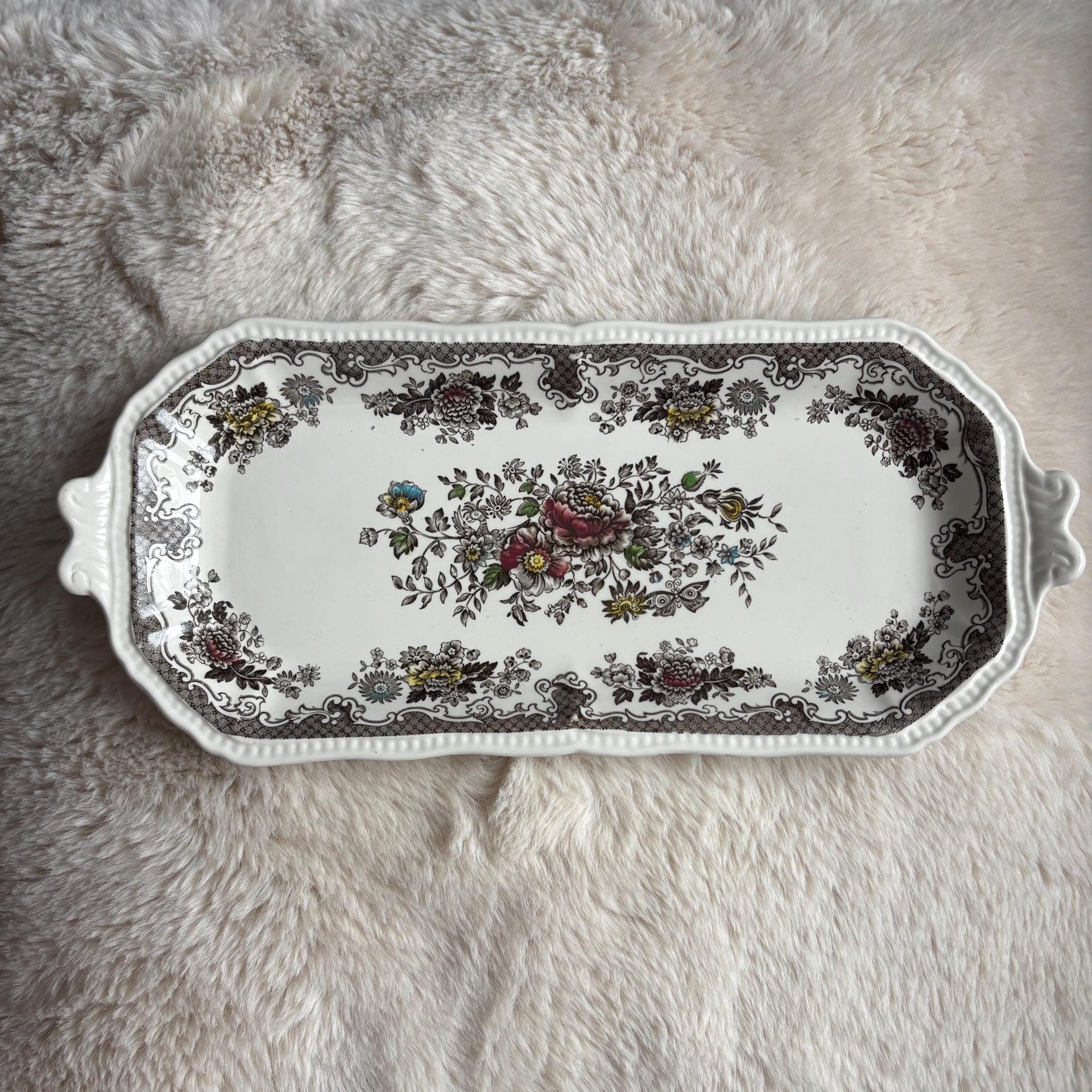 Vintage Enoch Wedgwood (Tunstall) “Balmoral” Ironstone Serving Tray – Made in England