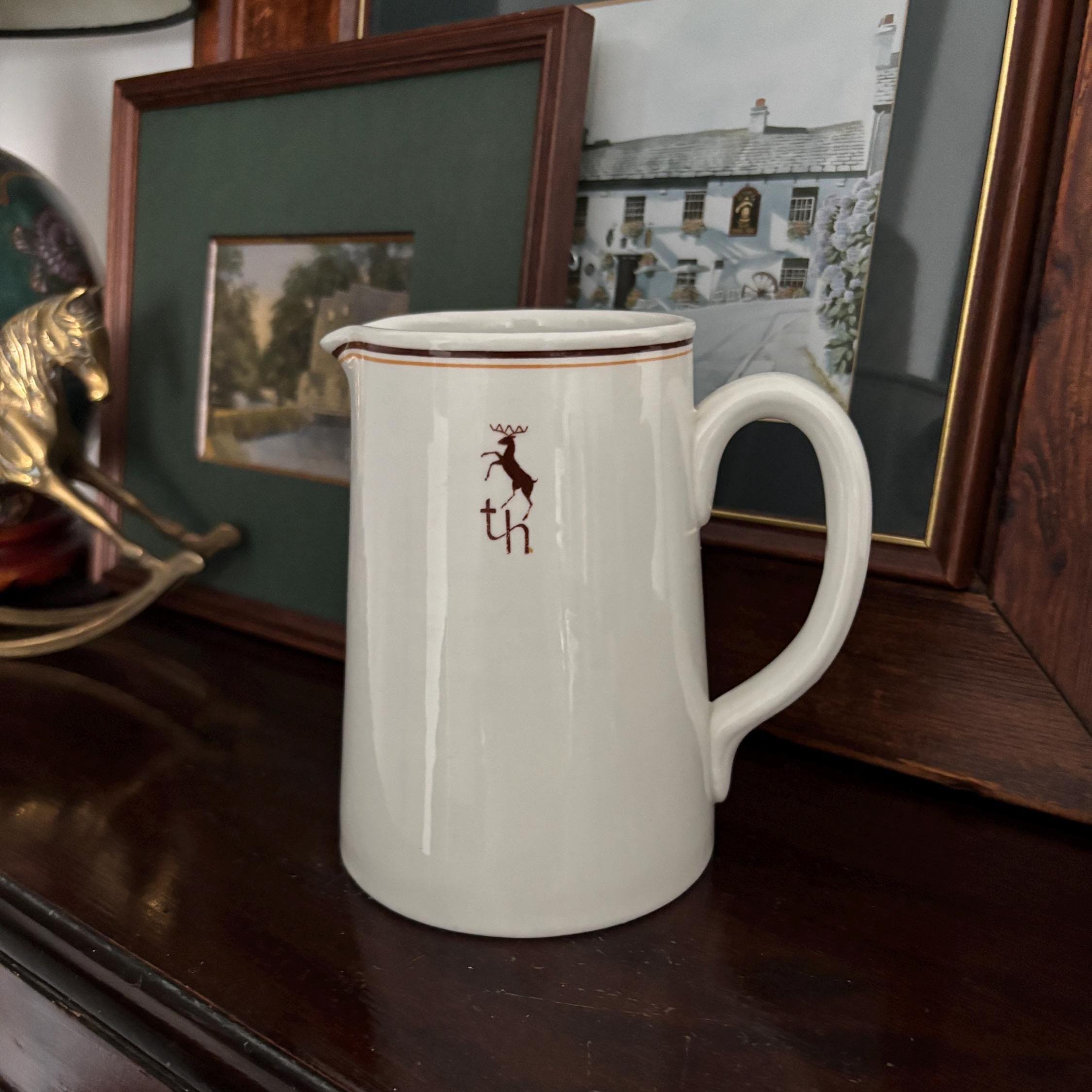 Vintage Trust Houses Hotel-ware Ironstone Jug Dunn Bennett England 1964 Pub Pitcher