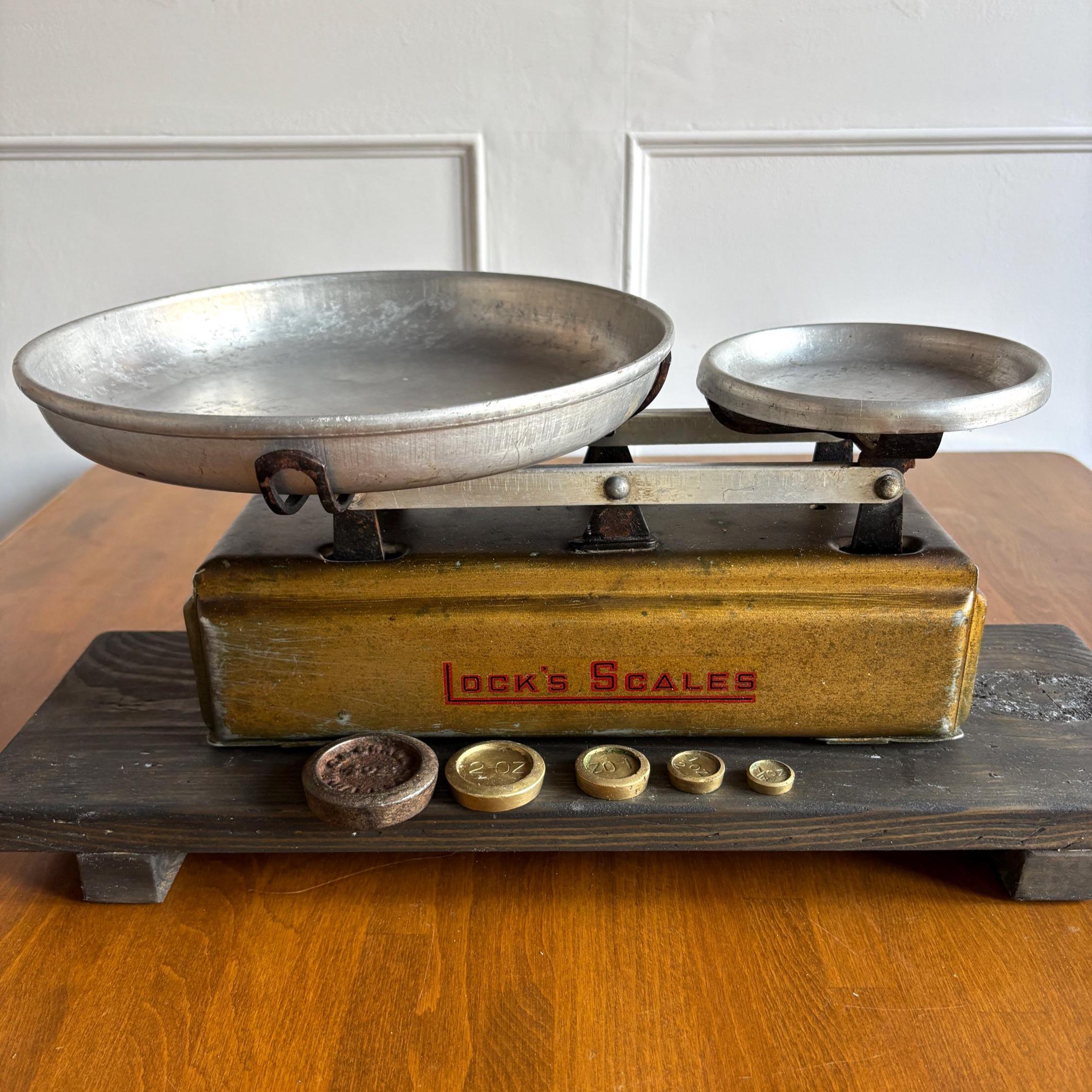 Vintage Lock's Scales | British Grocer's Counter Balance, c.1950s