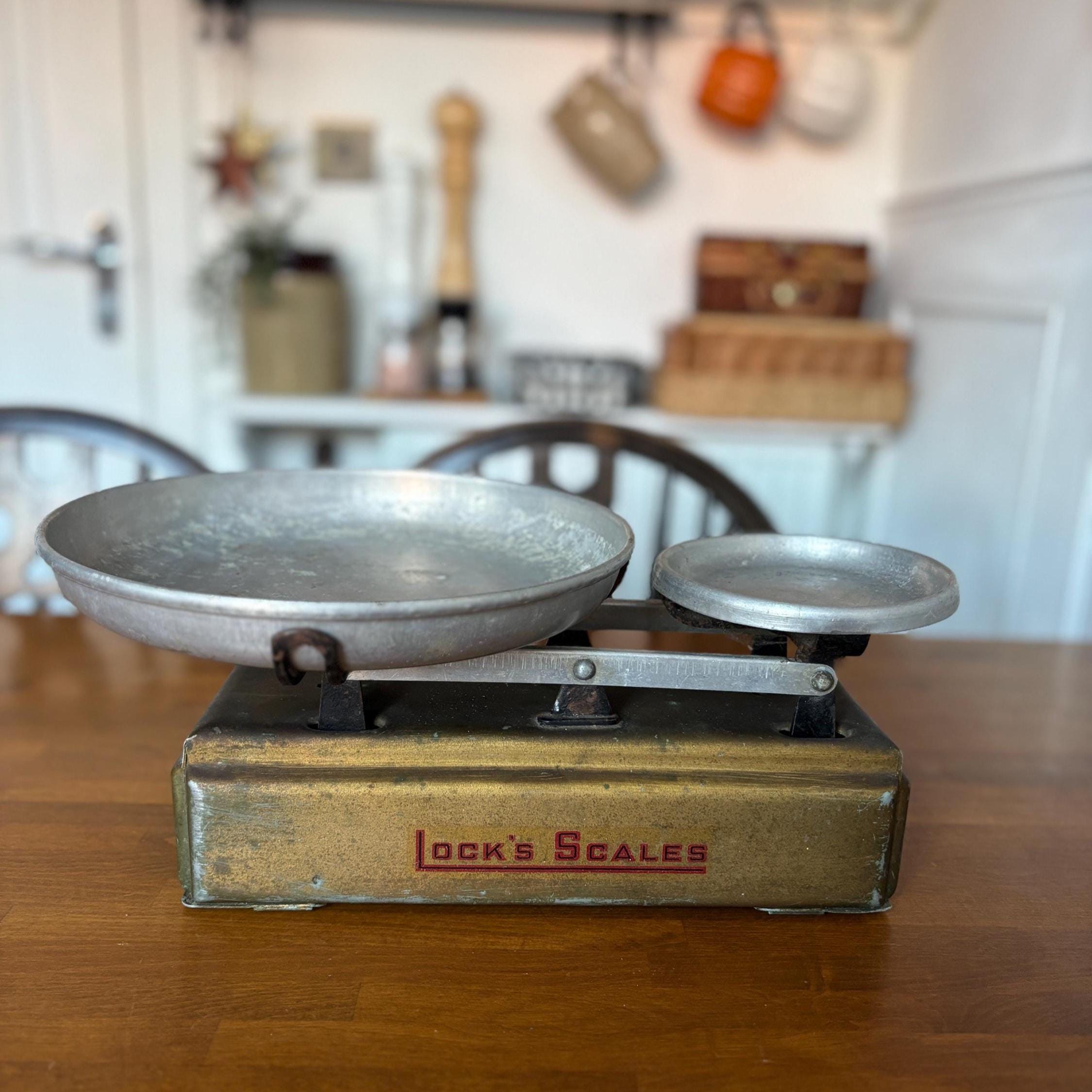 Vintage Lock's Scales | British Grocer's Counter Balance, c.1950s