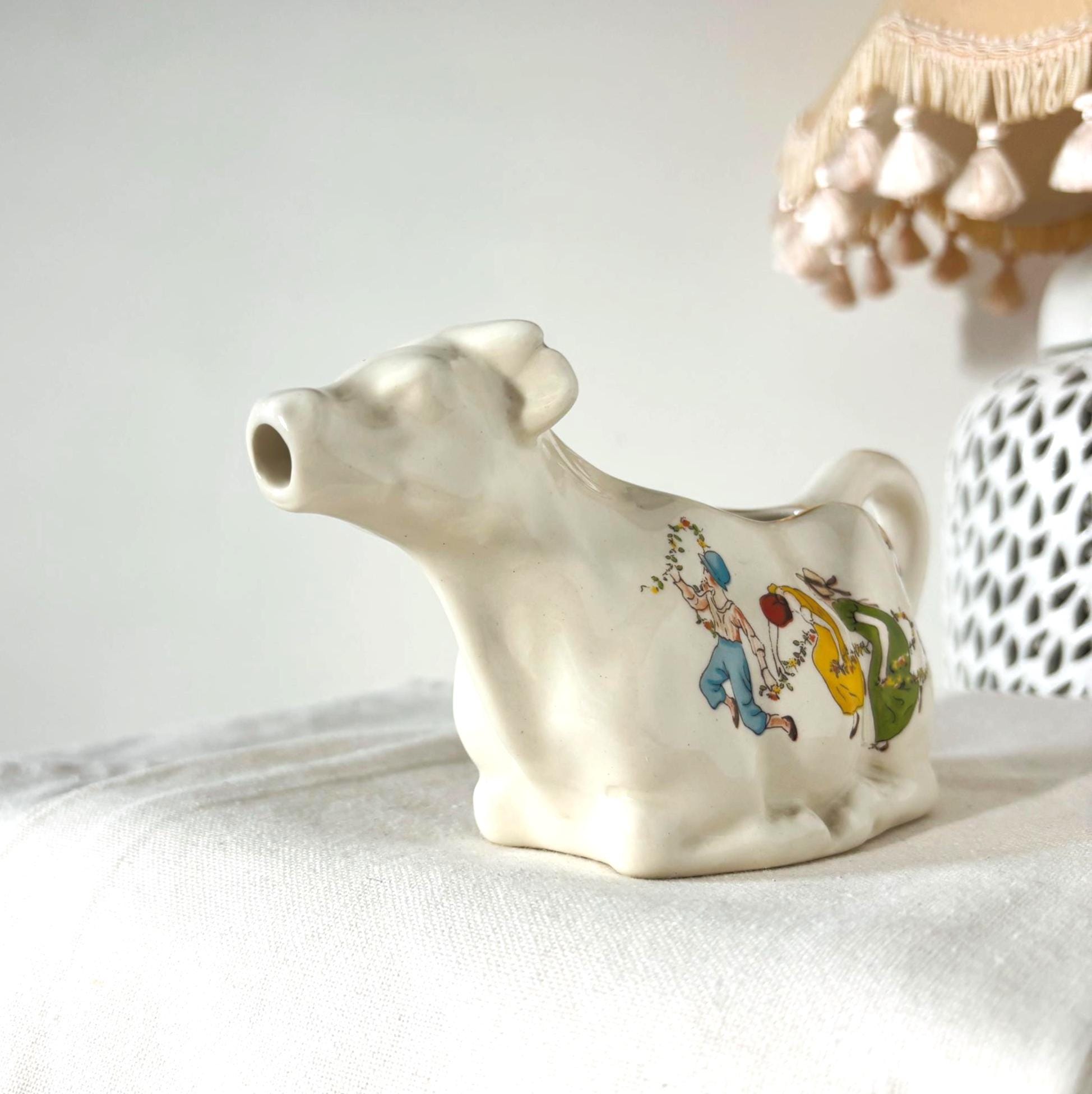 Vintage Crown Devon Cow Creamer Nursery Rhyme Milk Jug