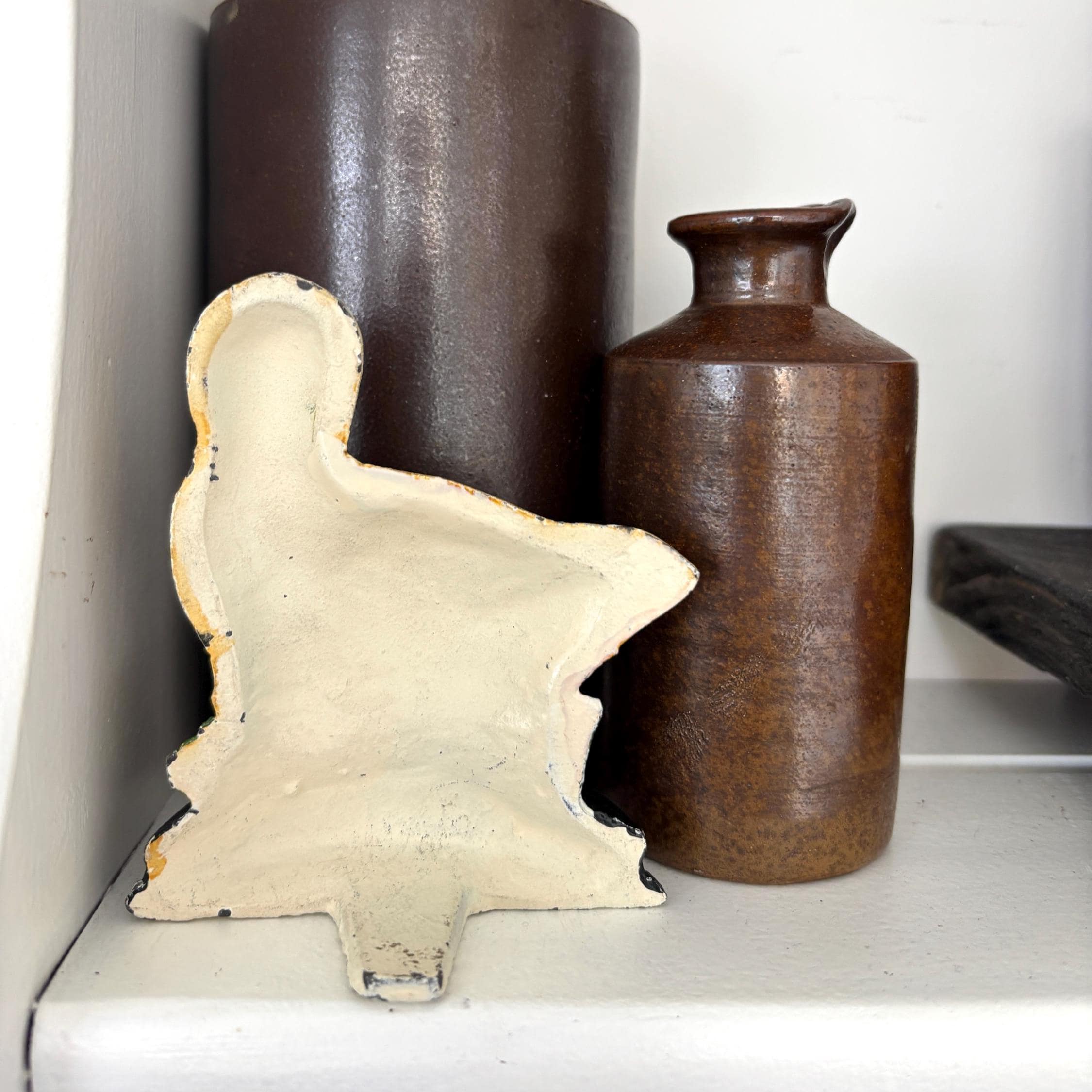 Cast Iron Duck Doorstop, Duckling Figurine, Vintage Farmhouse Kitchen Decor, Mother Baby Ducks Ornament