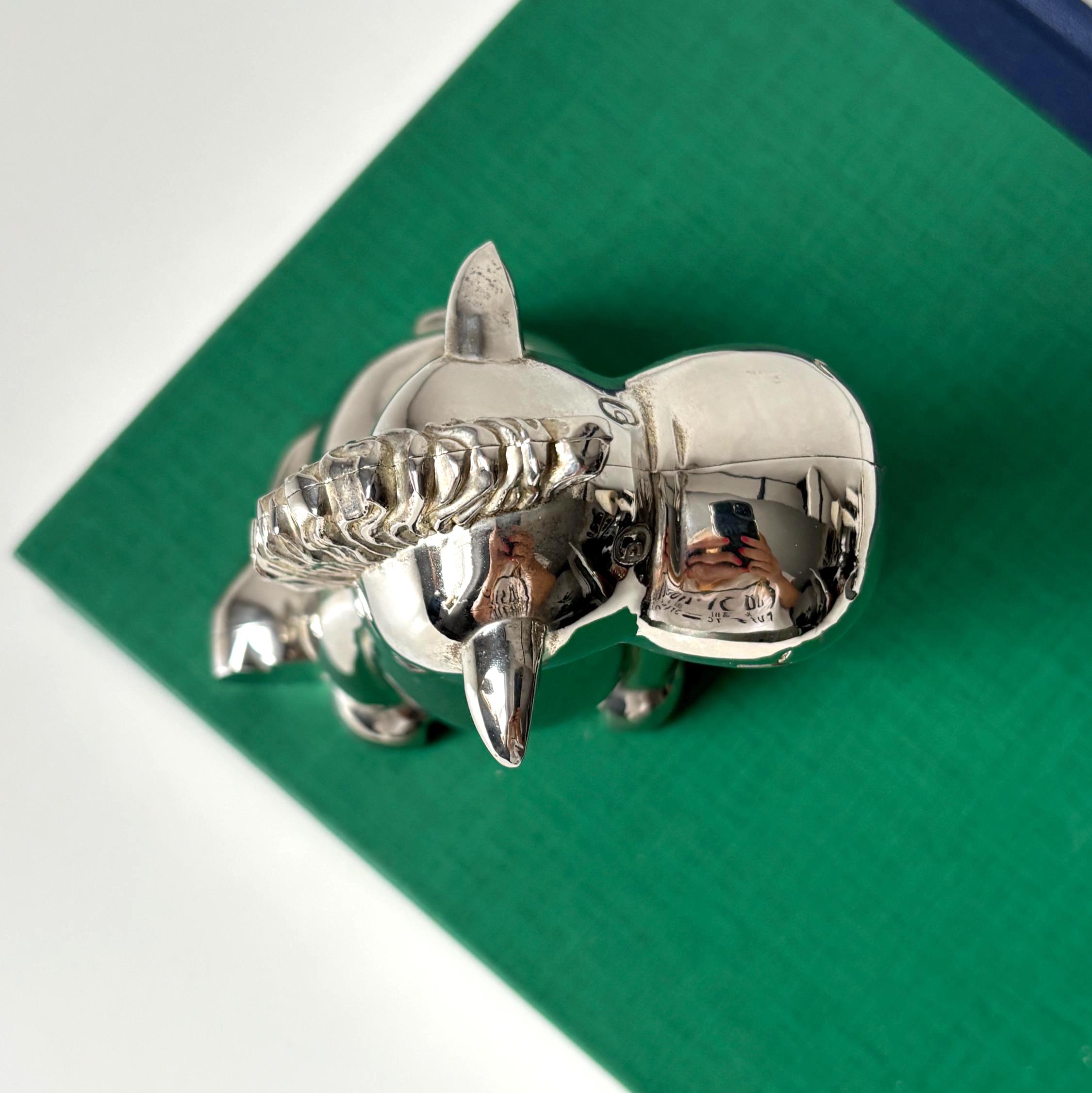 Vintage Silver Plated Horse Money Box Novelty Piggy Bank Animal Savings Ornament