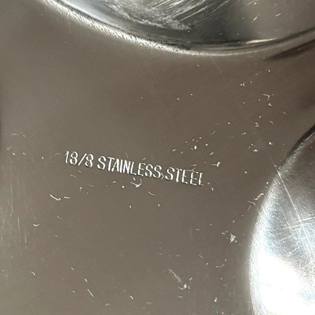 Vintage Leaf-Shaped Divided Serving Platter | 18/8 Stainless Steel | 4 Sections