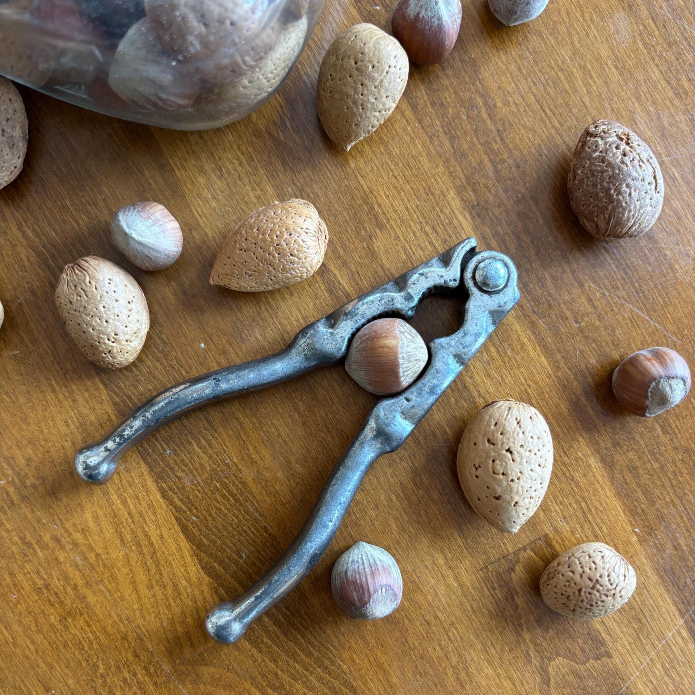 Vintage Cast Metal Nutcracker | Rustic Walnut & Hazelnut Cracker