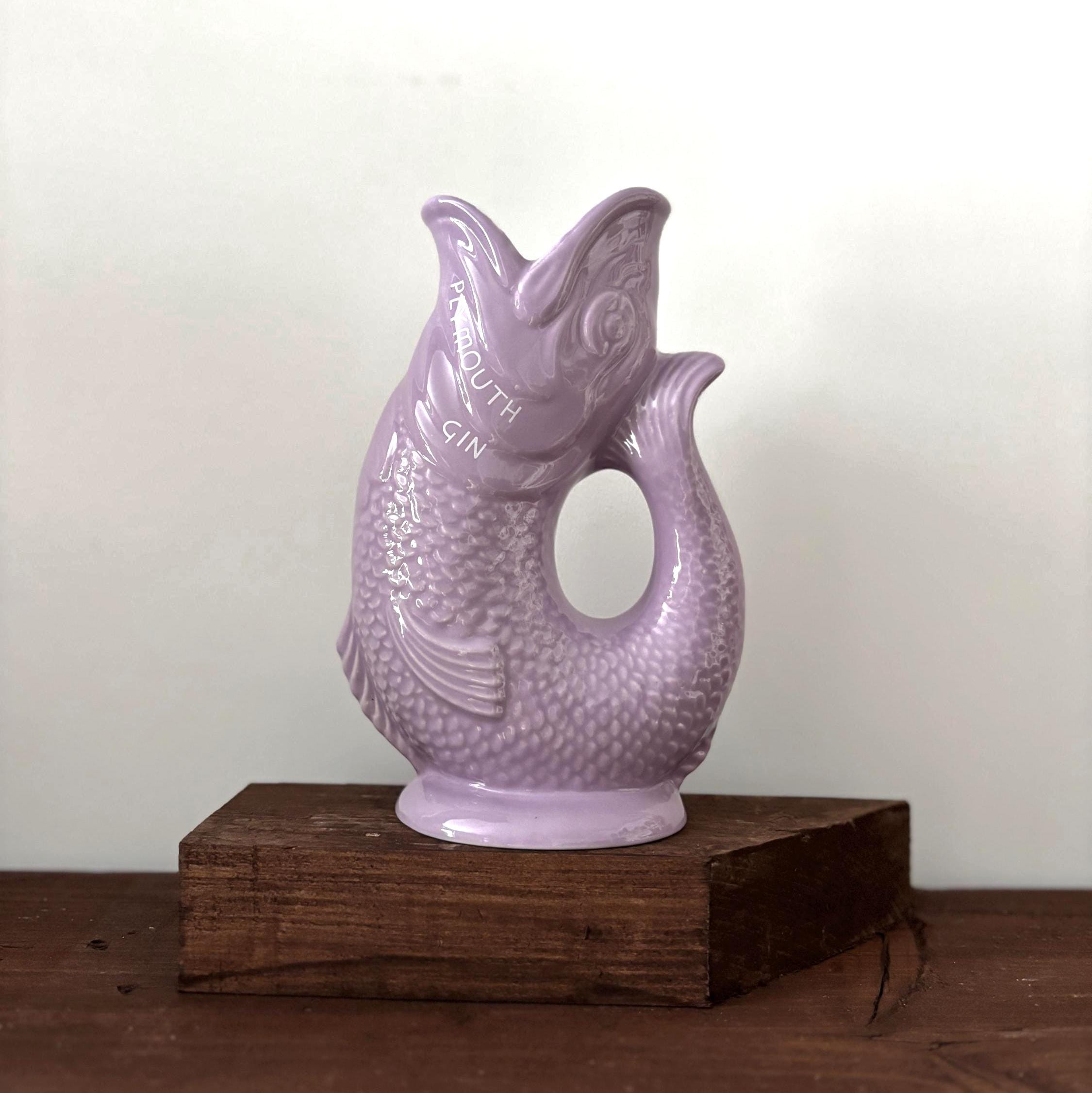 Vintage Wade Plymouth Gin Purple Fish Jug Gurgle Pitcher