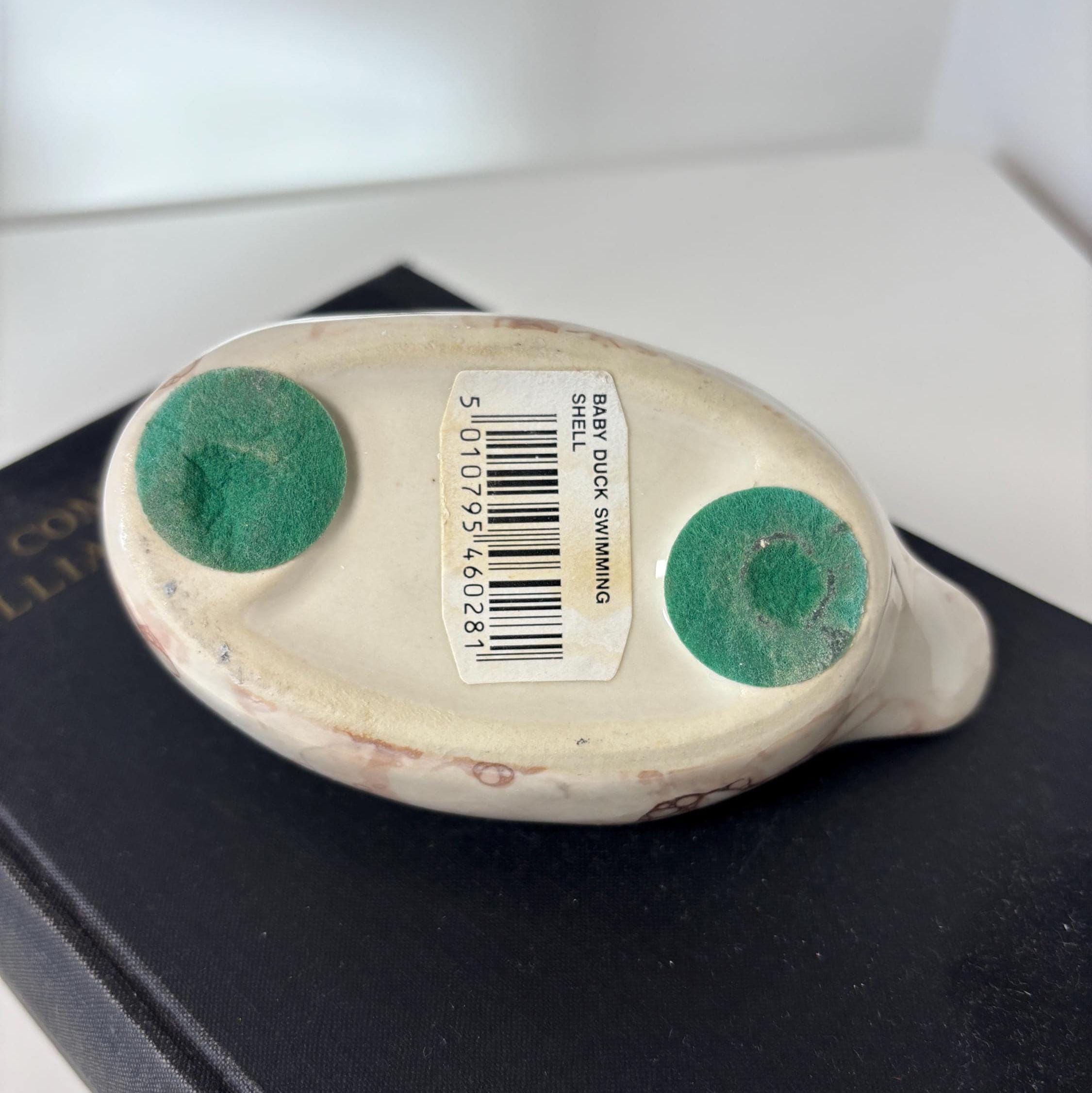 Ceramic Duck Figurine Marble Glaze Baby Duck Sculpture Cottage Decor Shelf Ornament Gift