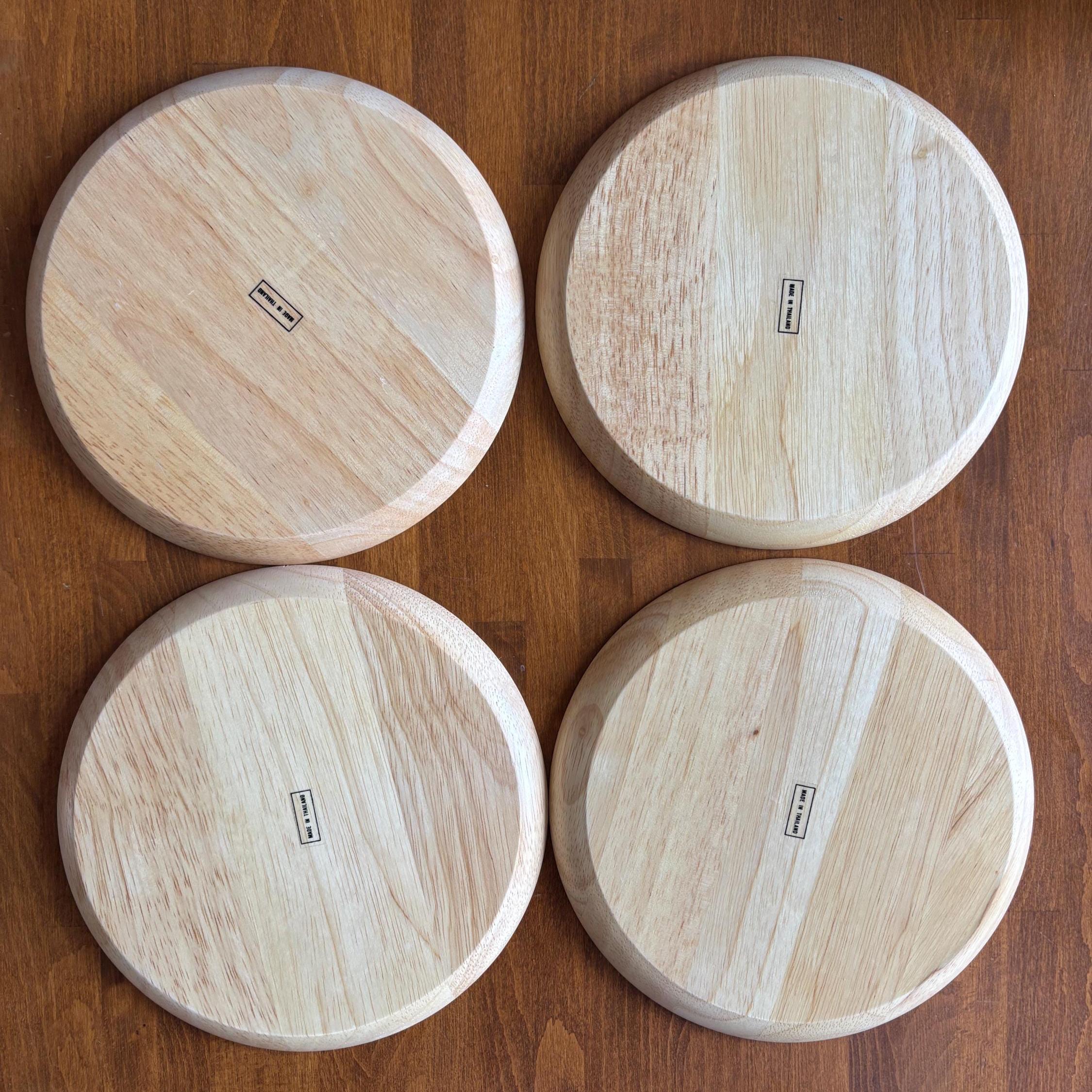 Vintage Wooden Salad Bowl Set: Rustic Thai Tableware, 5-Piece