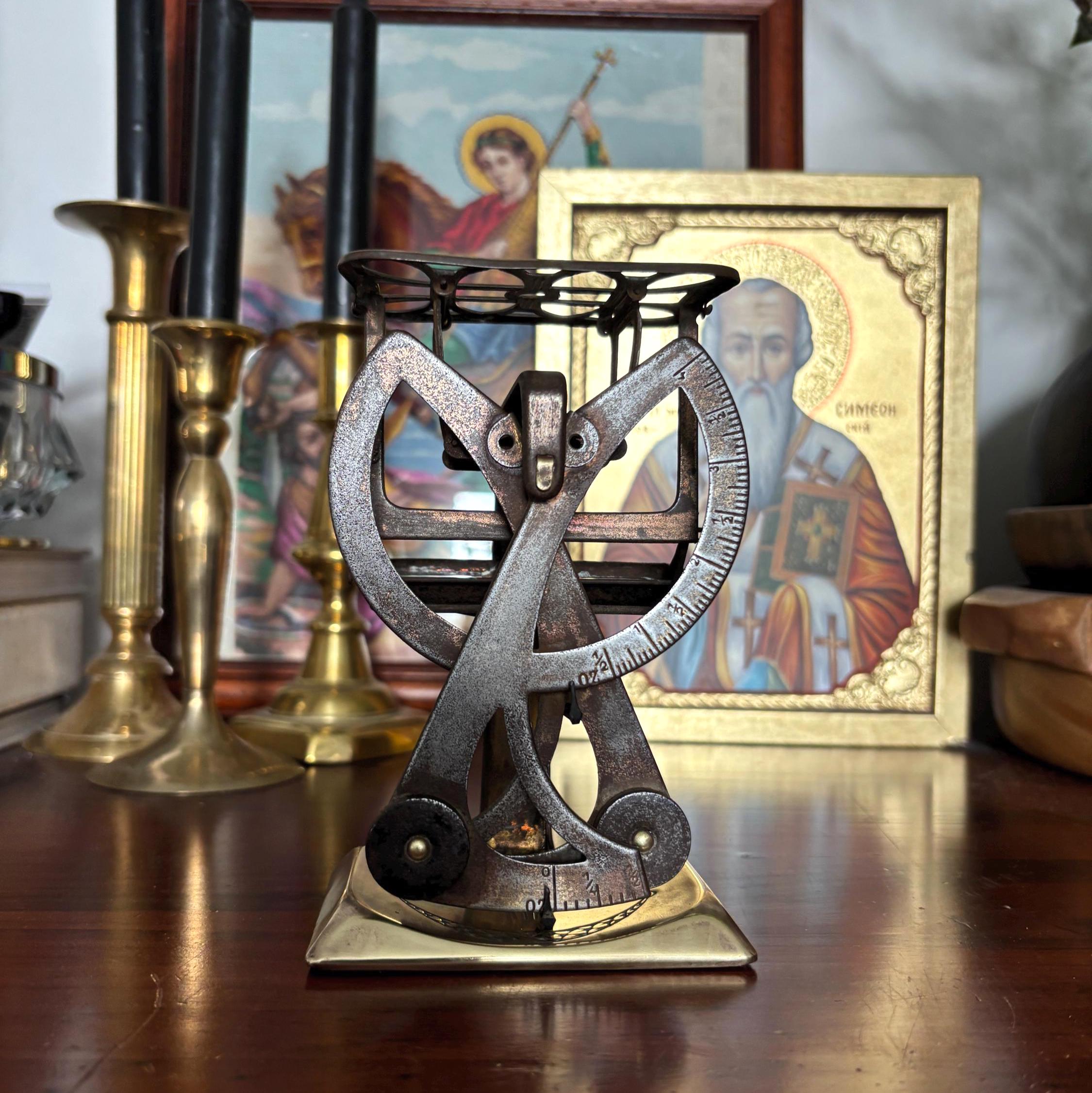 Antique Balduin Heller Art Nouveau Brass Letter Scale German DRP Postal Desk Collectible