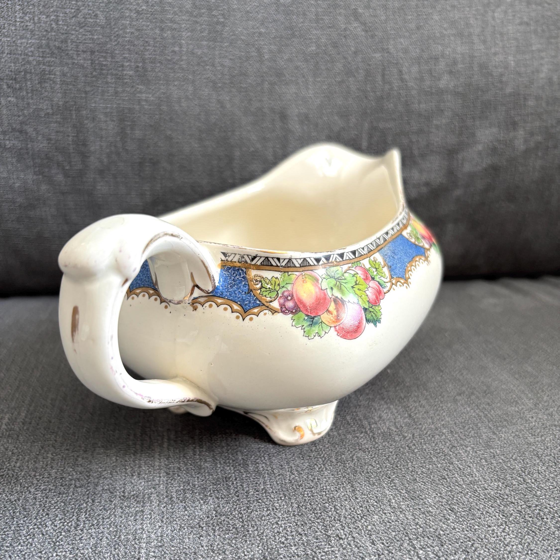 Vintage 1930s Booths Pomona Gravy Boat: Silicon China, Made in England