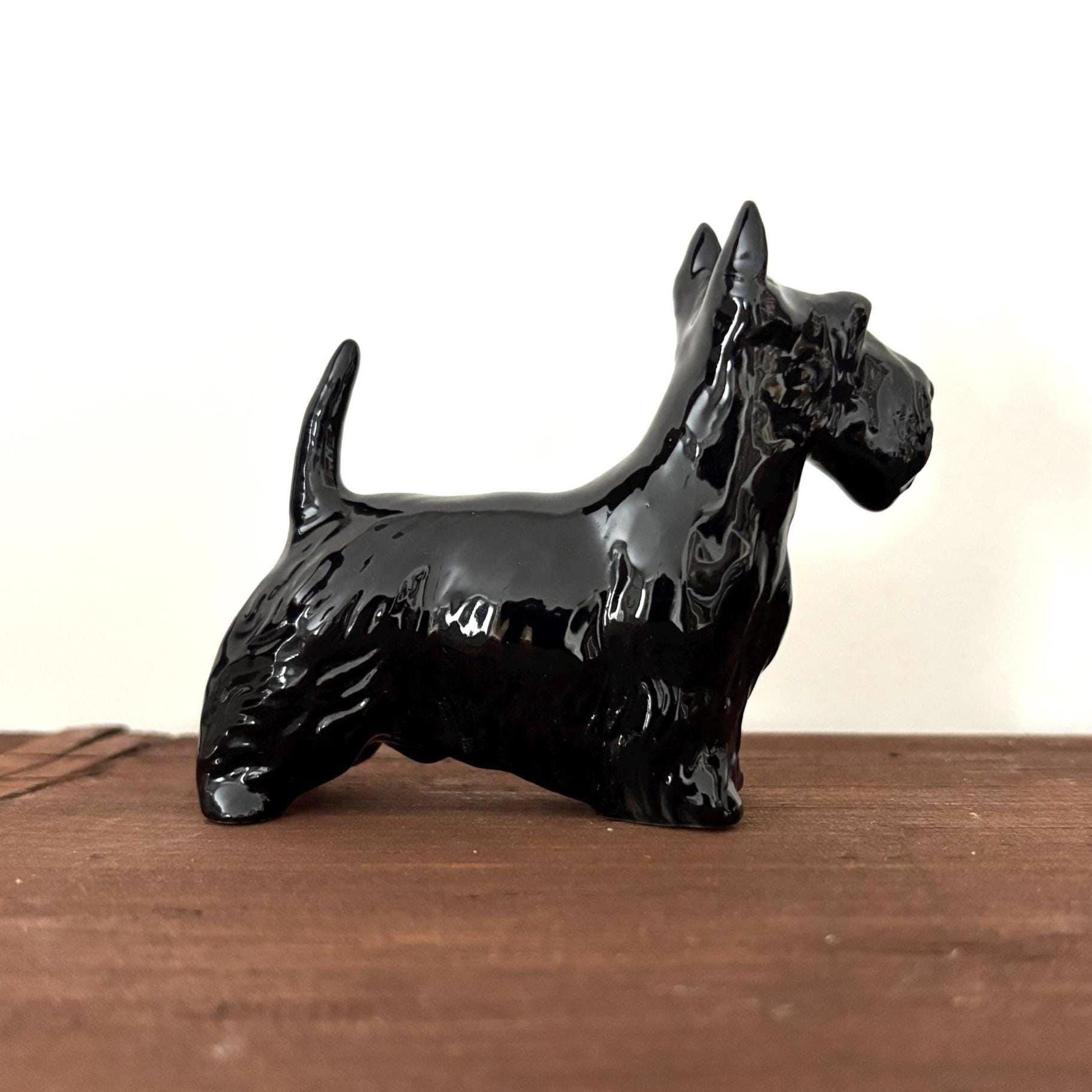 Vintage Beswick Black Scottie Dog Figurine England Terrier Ornament