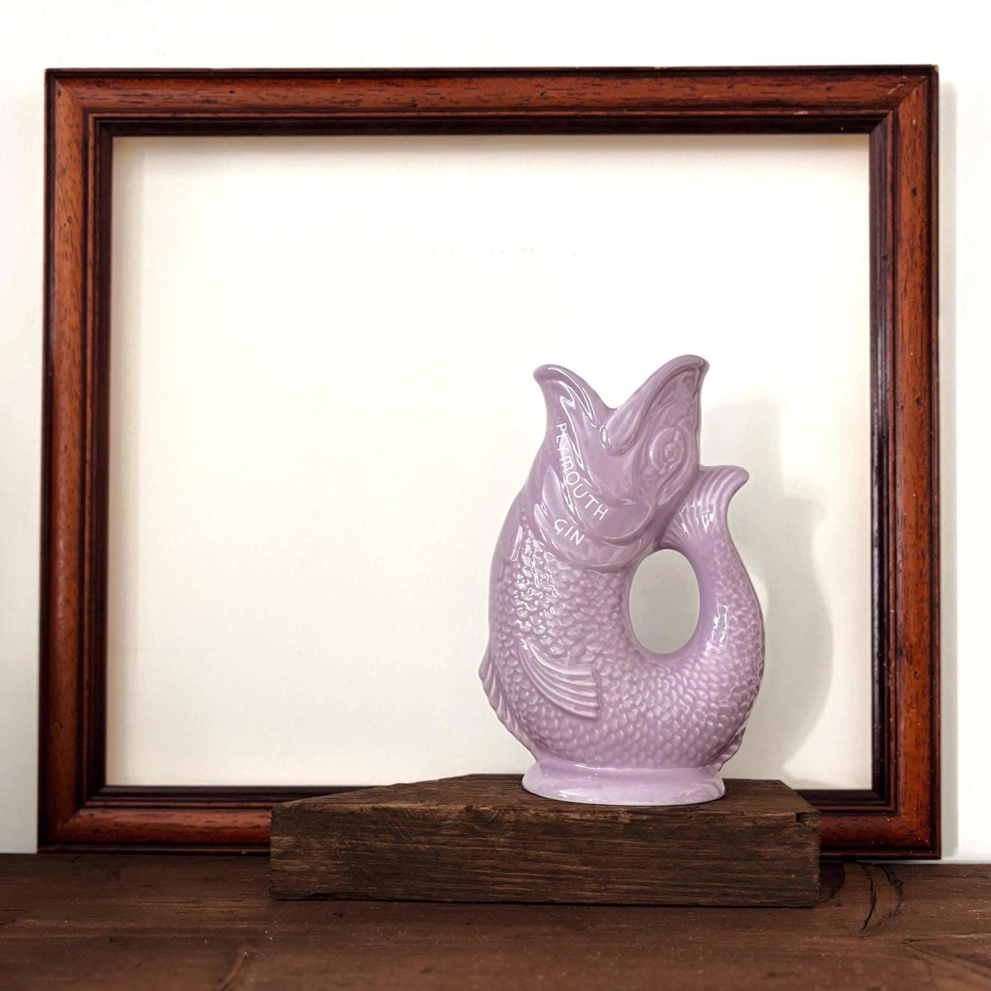 Vintage Wade Plymouth Gin Purple Fish Jug Gurgle Pitcher