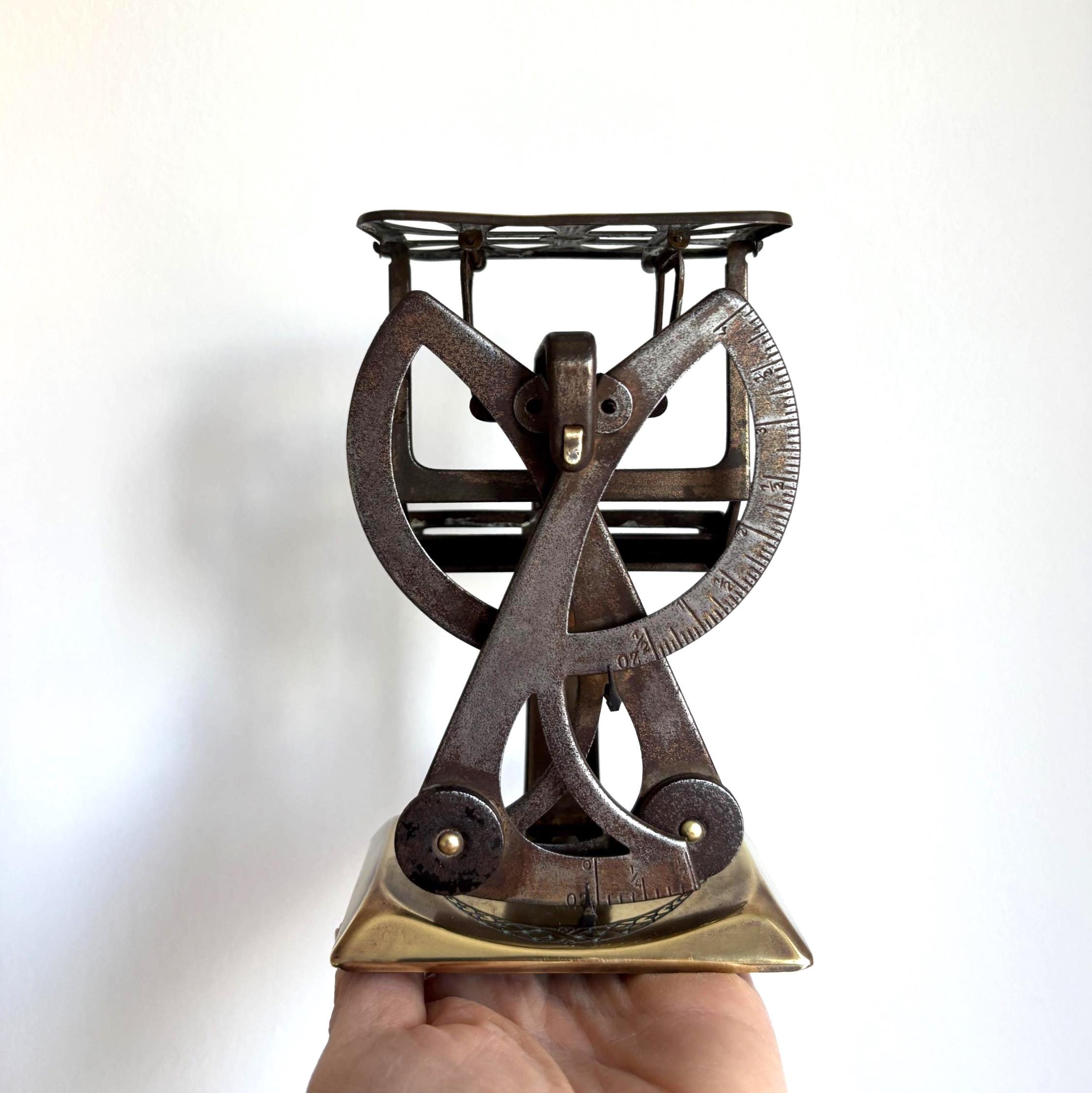 Antique Balduin Heller Art Nouveau Brass Letter Scale German DRP Postal Desk Collectible
