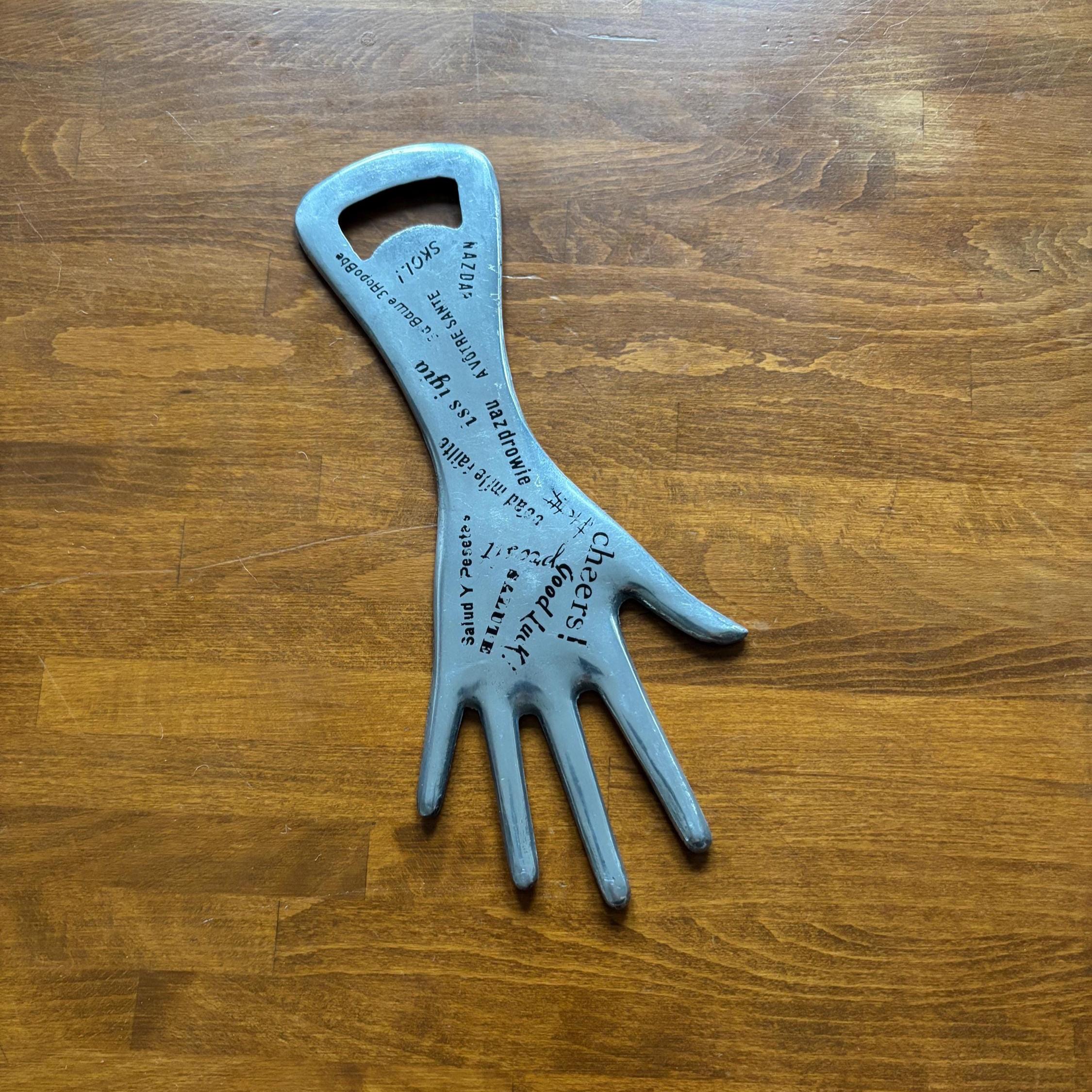 Vintage Italian MOD DEP Aluminium Hand Bottle Opener, Mid Century Barware
