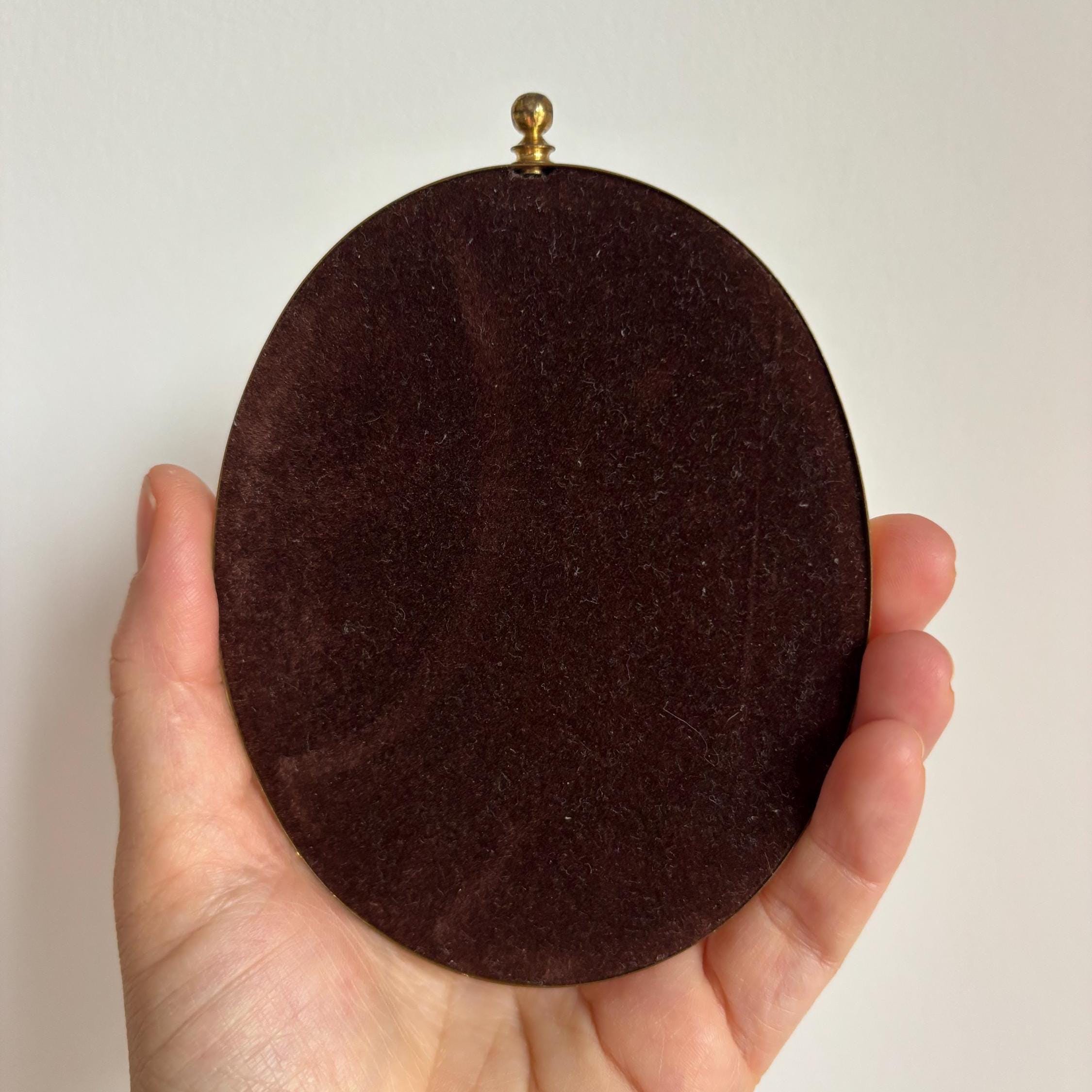 Miniature Foxglove Botanical Watercolour | Signed | Brass Tone Oval Frame