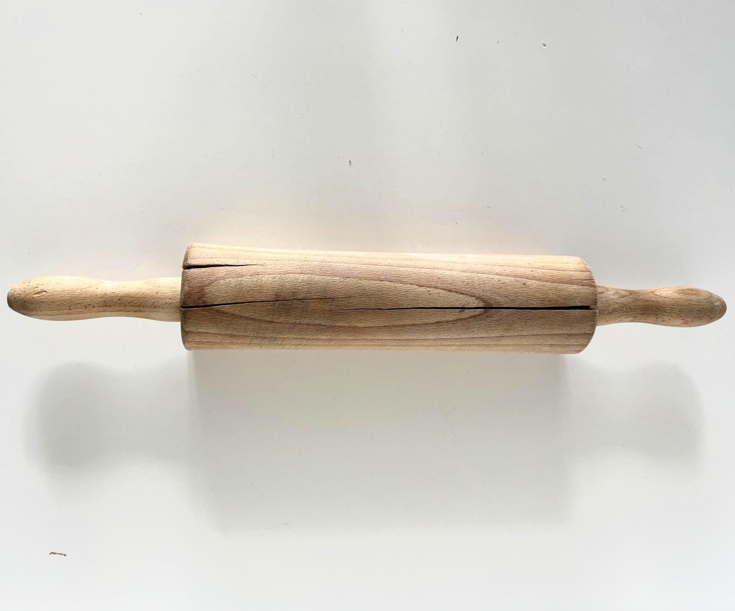 Vintage Wooden Rolling Pin Rustic Kitchen Decor Farmhouse Baking Prop Aged Wood
