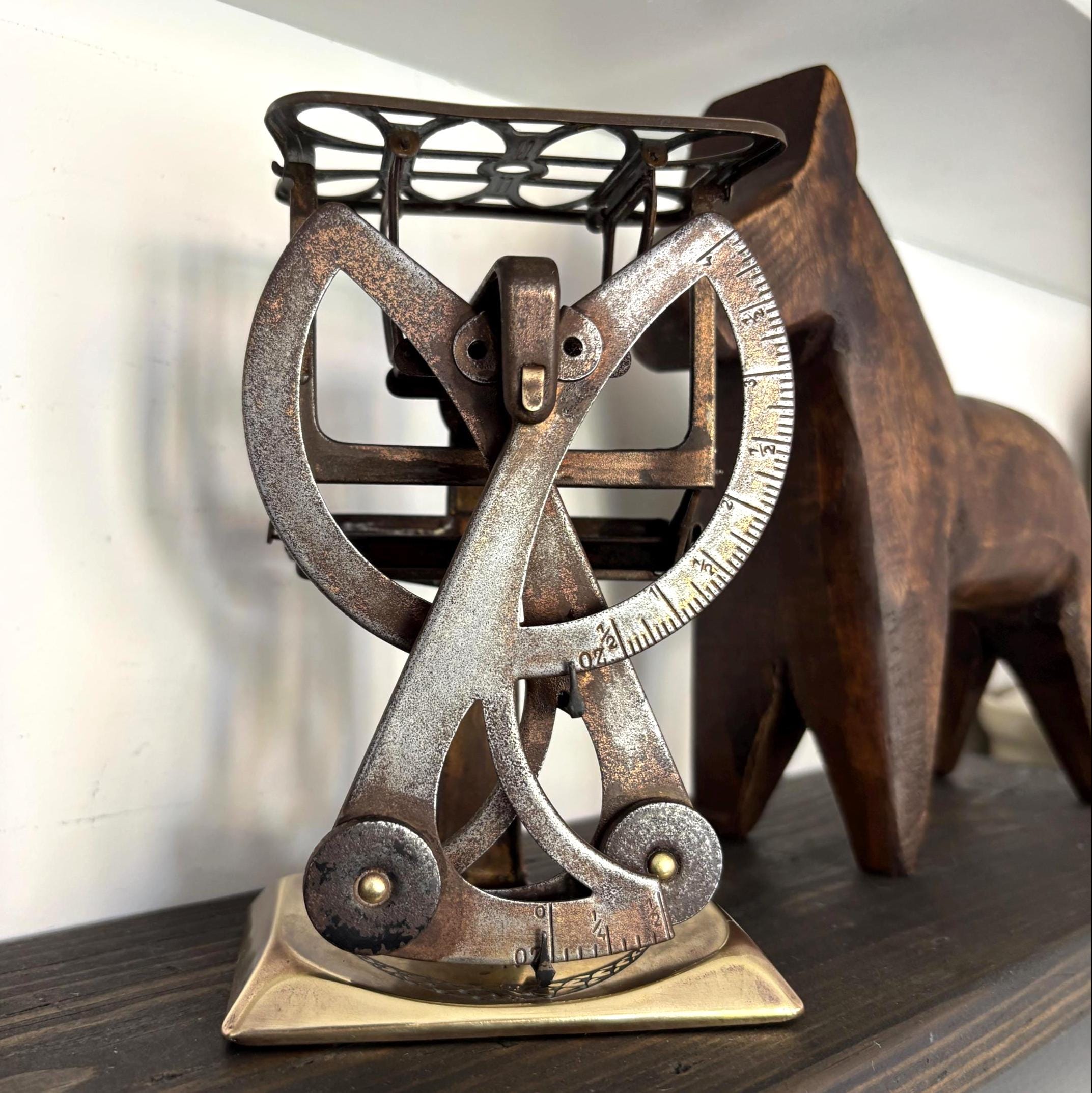 Antique Balduin Heller Art Nouveau Brass Letter Scale German DRP Postal Desk Collectible