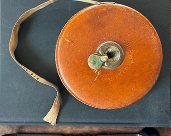 Vintage Chesterman 100ft Steel Tape Measure: Sheffield Leather Case