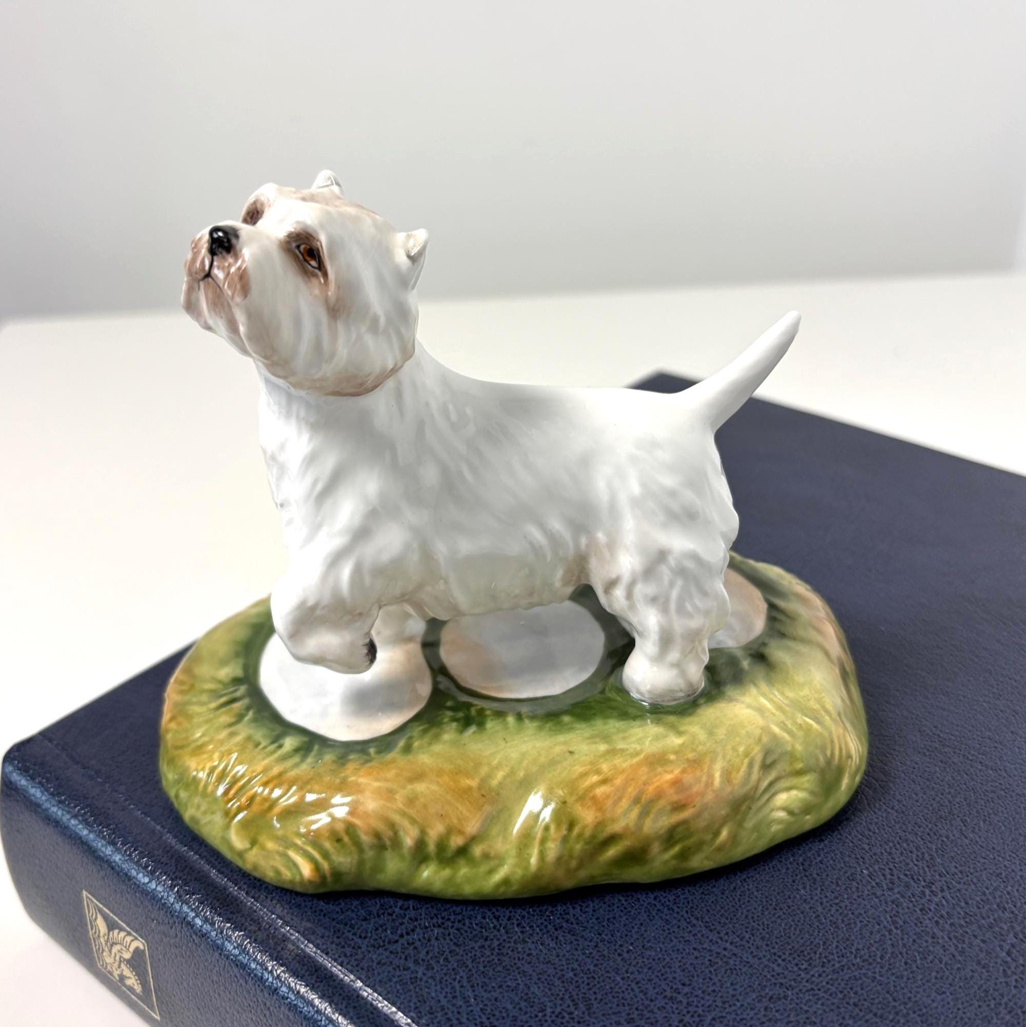 Vintage Royal Stratford West Highland Terrier Figurine Hand Painted Porcelain Dog Ornament Westie Collectible