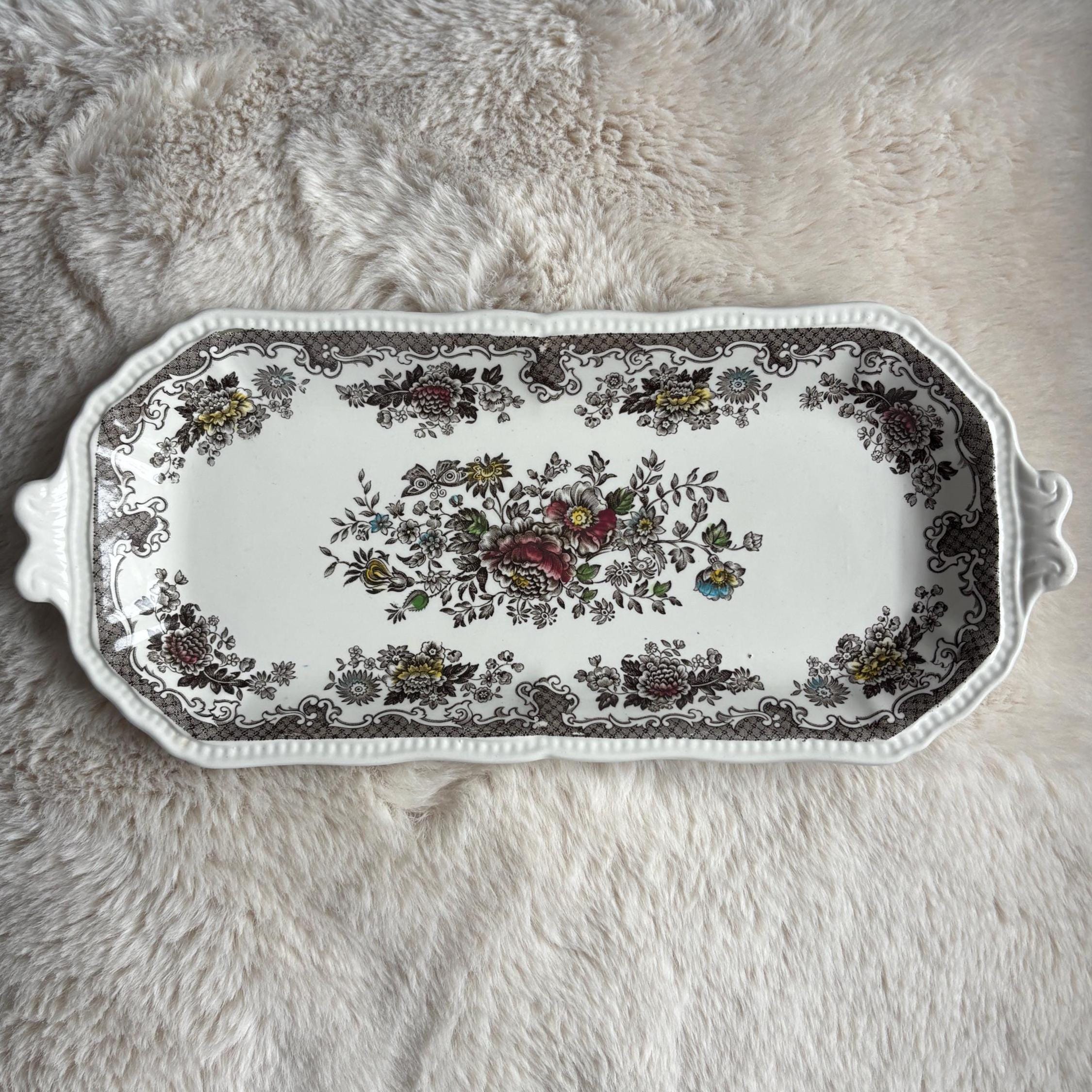Vintage Enoch Wedgwood (Tunstall) “Balmoral” Ironstone Serving Tray – Made in England