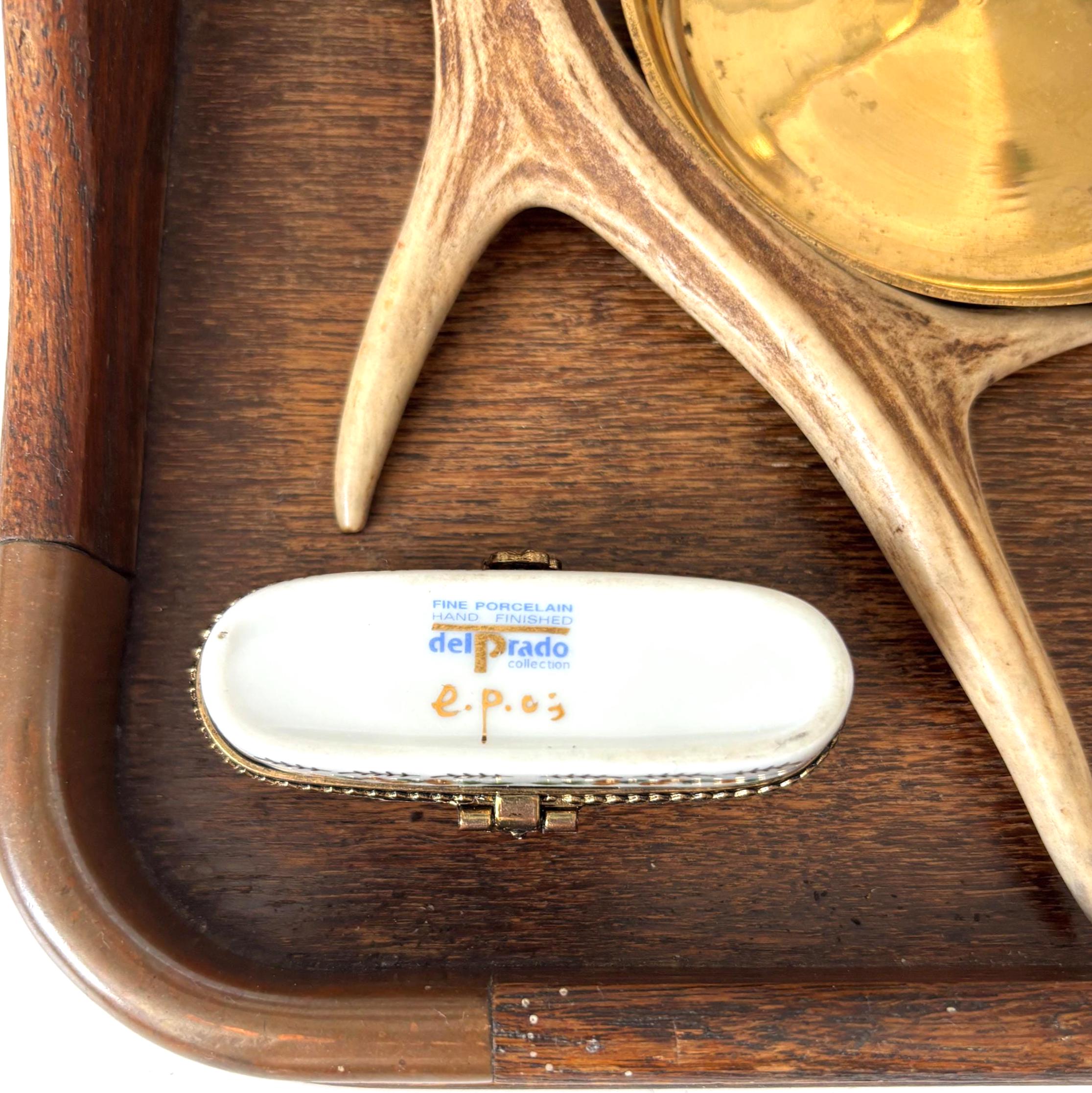 Vintage Del Prado Porcelain Floral Trinket Box Limoges Style Pill Box Keepsake Gift Collectible