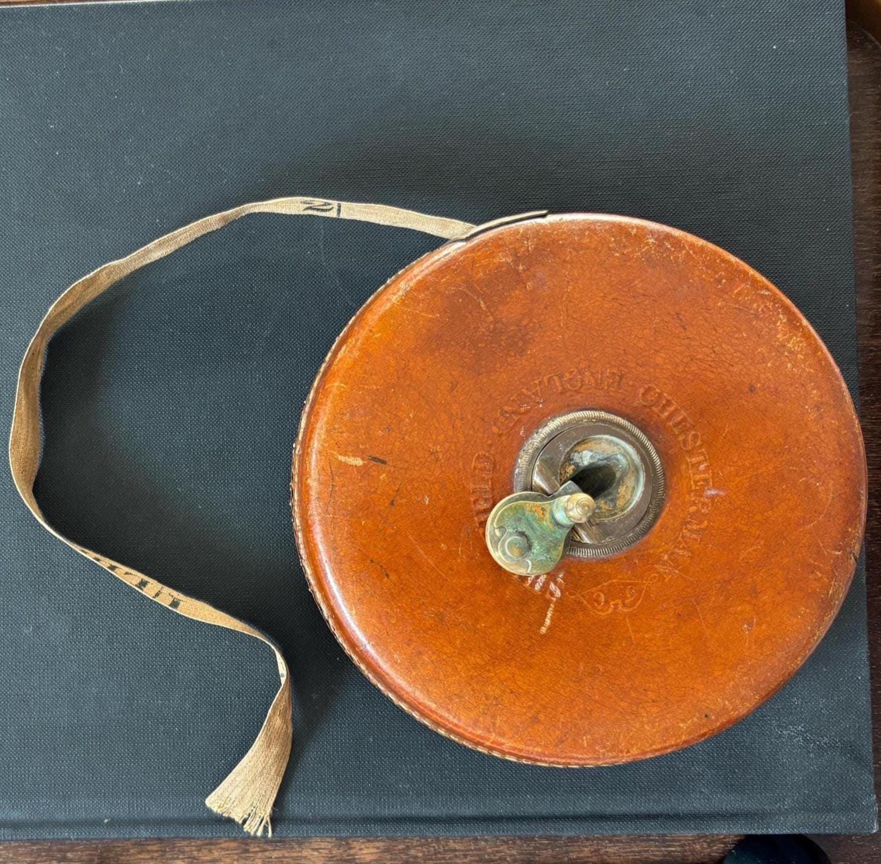 Vintage Chesterman 100ft Steel Tape Measure: Sheffield Leather Case