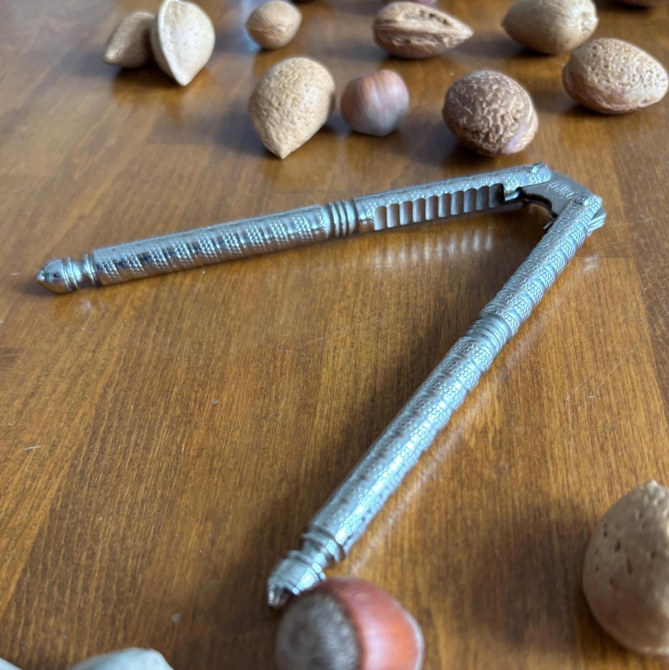 Vintage Metal Nutcracker Tool Rustic Kitchen Decor Farmhouse Nut Cracker Silver Tone