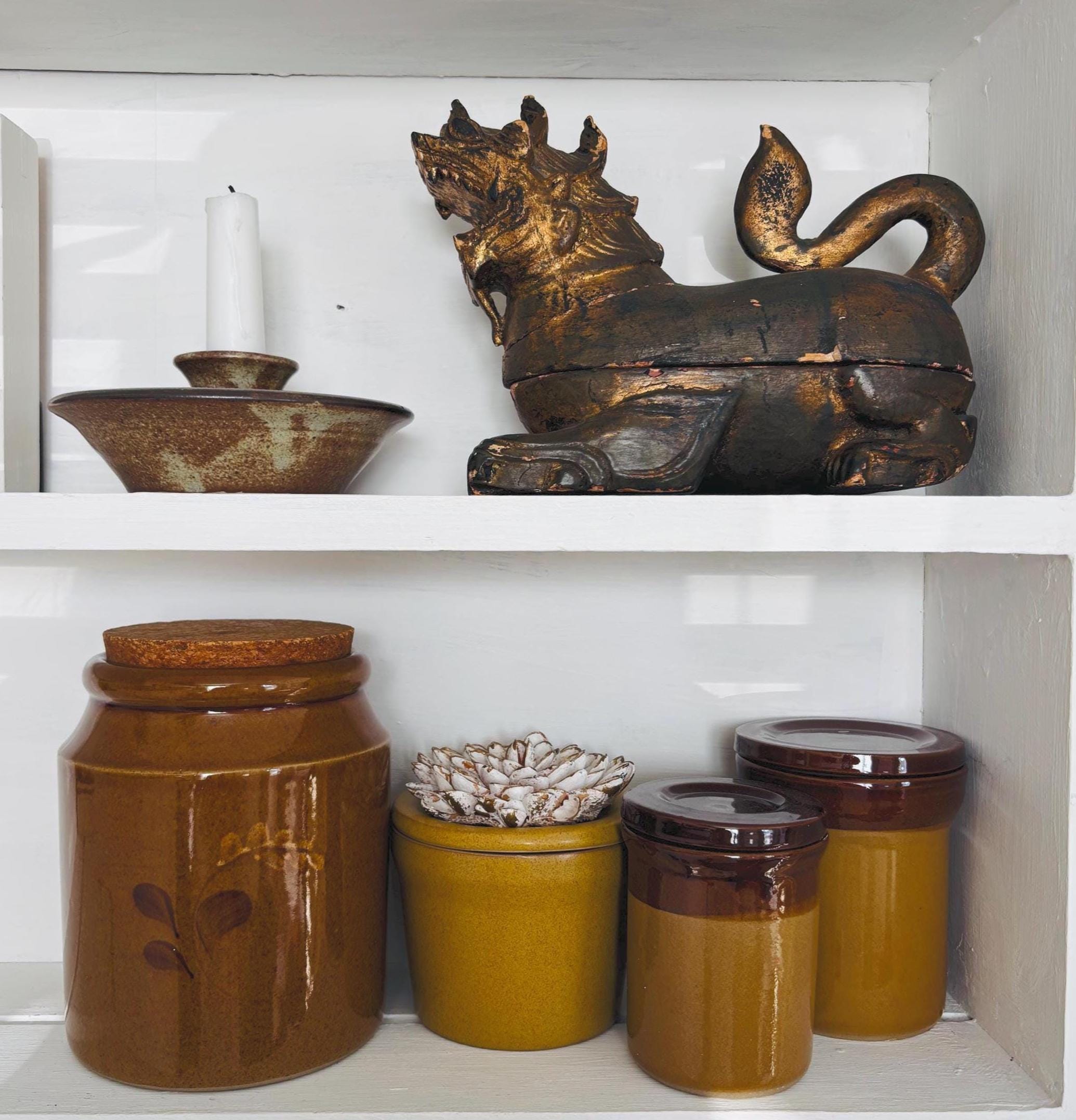 Vintage Pearsons Stoneware Storage Jar with Cork Lid – Brown Glaze Leaf Motif