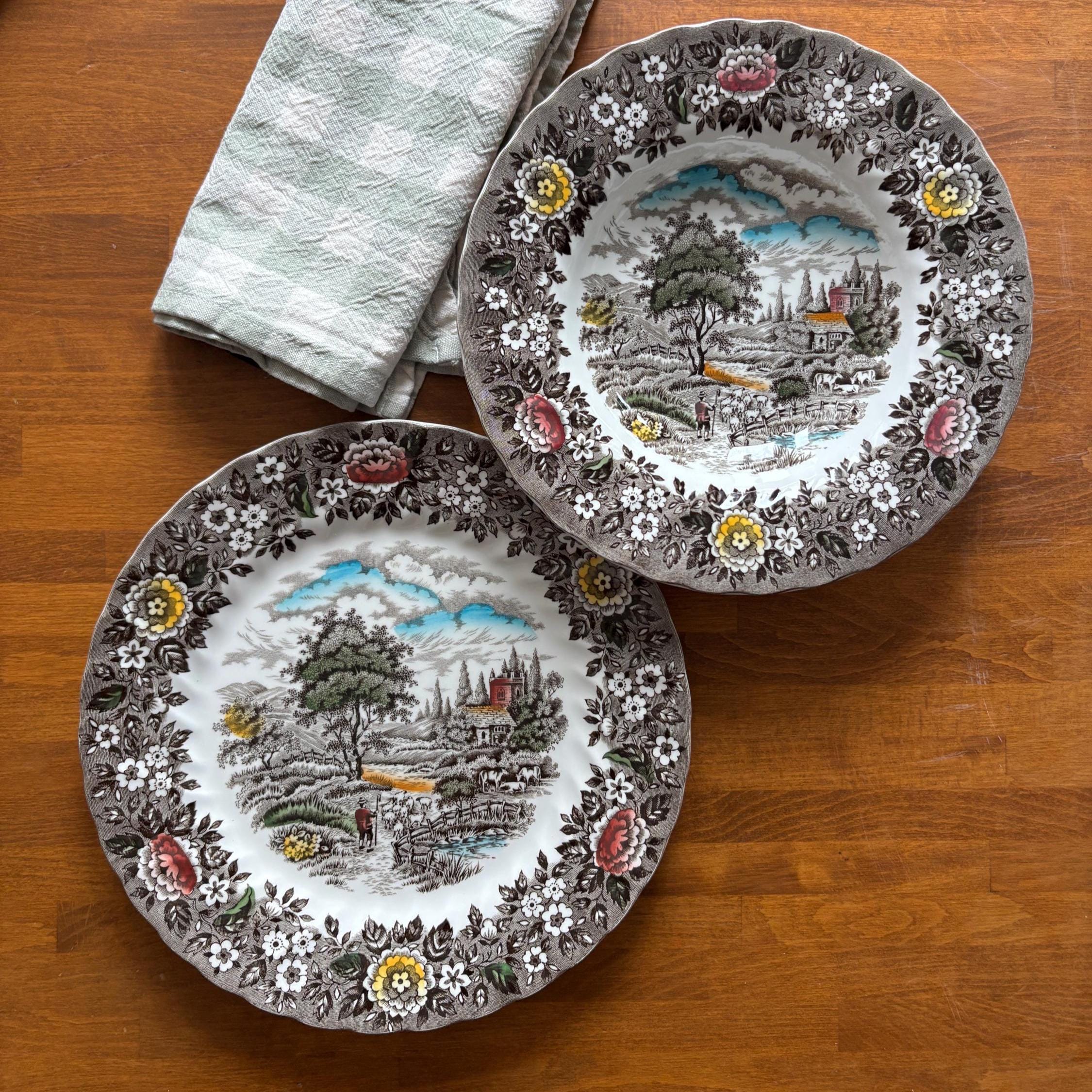 Vintage Alfred Meakin Homeland Dinner Set 4 Plates Bowls Cottage Farmhouse England