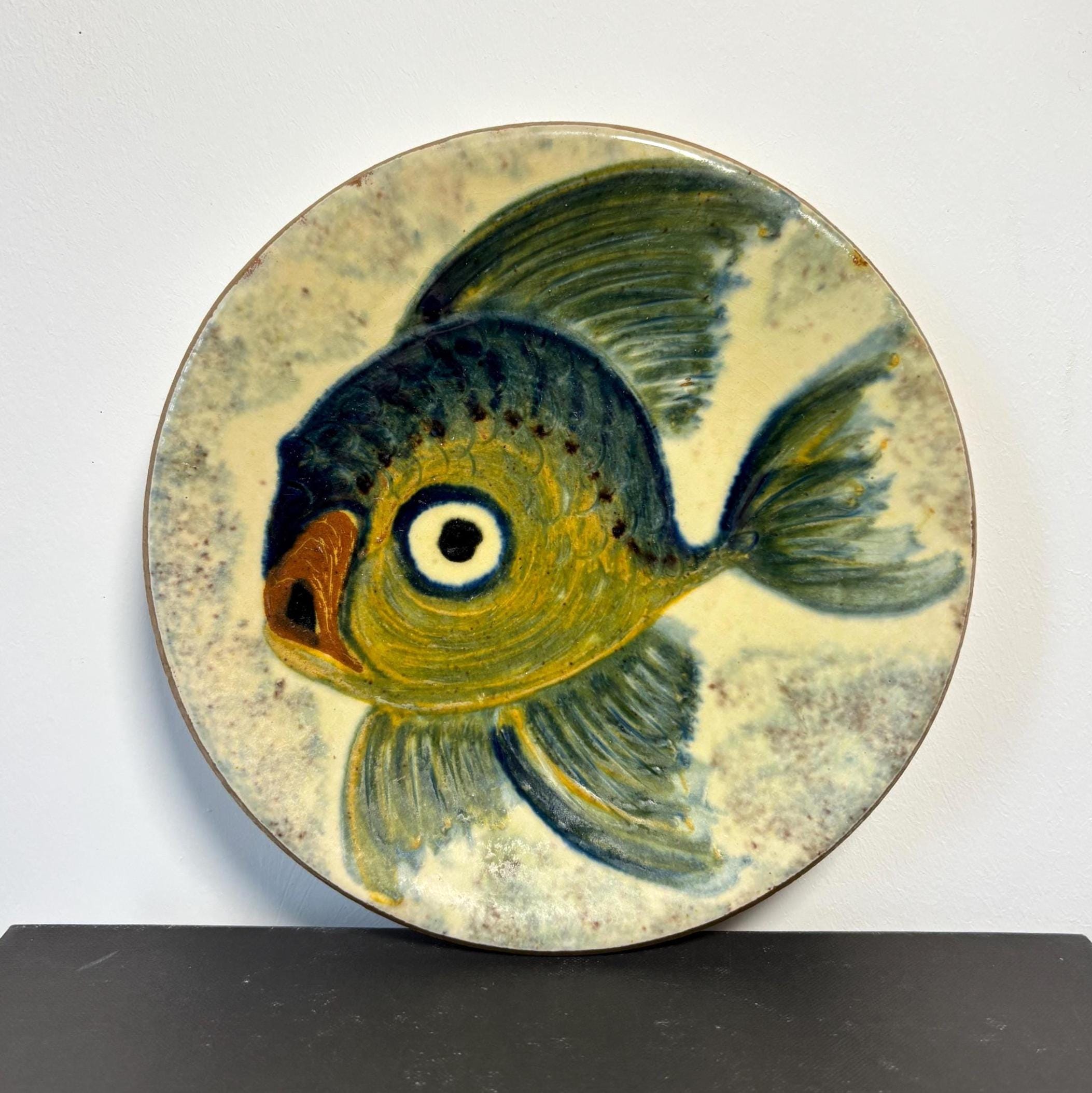 Vintage Puigdemont Spanish Ceramic Fish Wall Decor Mid Century Mediterranean Coastal Wall Art