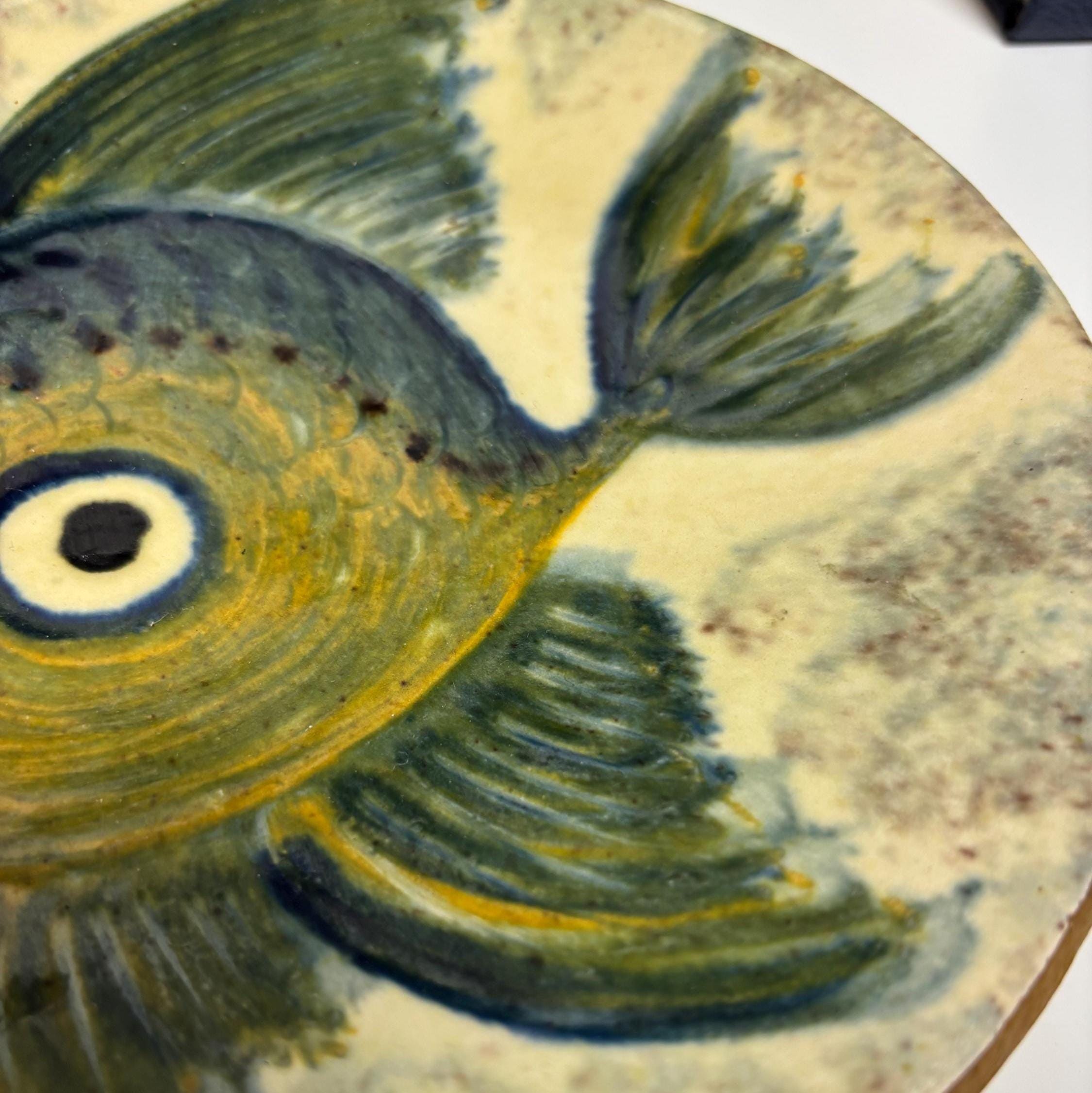 Vintage Puigdemont Spanish Ceramic Fish Wall Decor Mid Century Mediterranean Coastal Wall Art