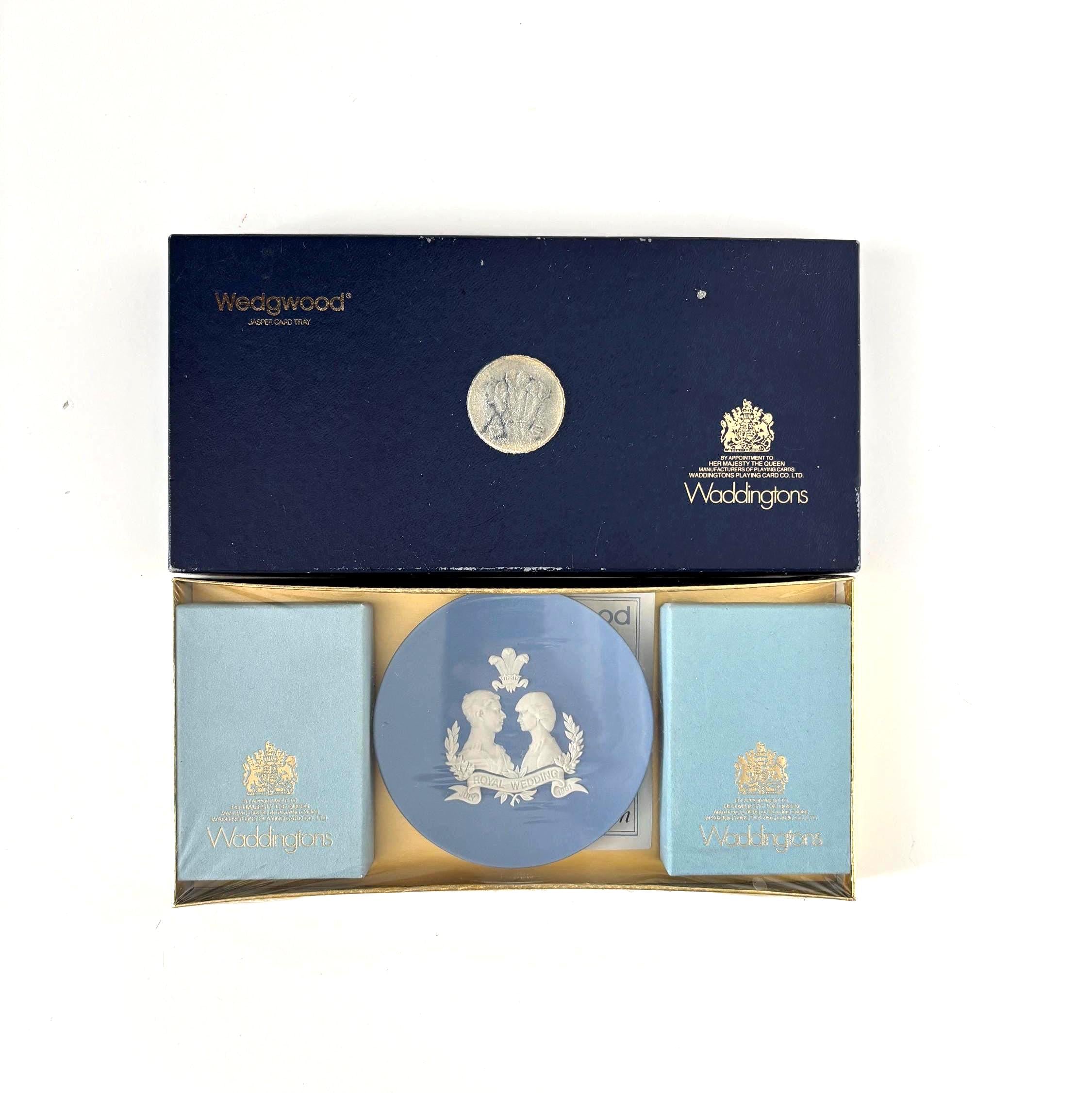 Vintage Wedgwood Jasperware Royal Wedding Card Set Waddingtons Playing Cards Boxed Charles Diana Gift