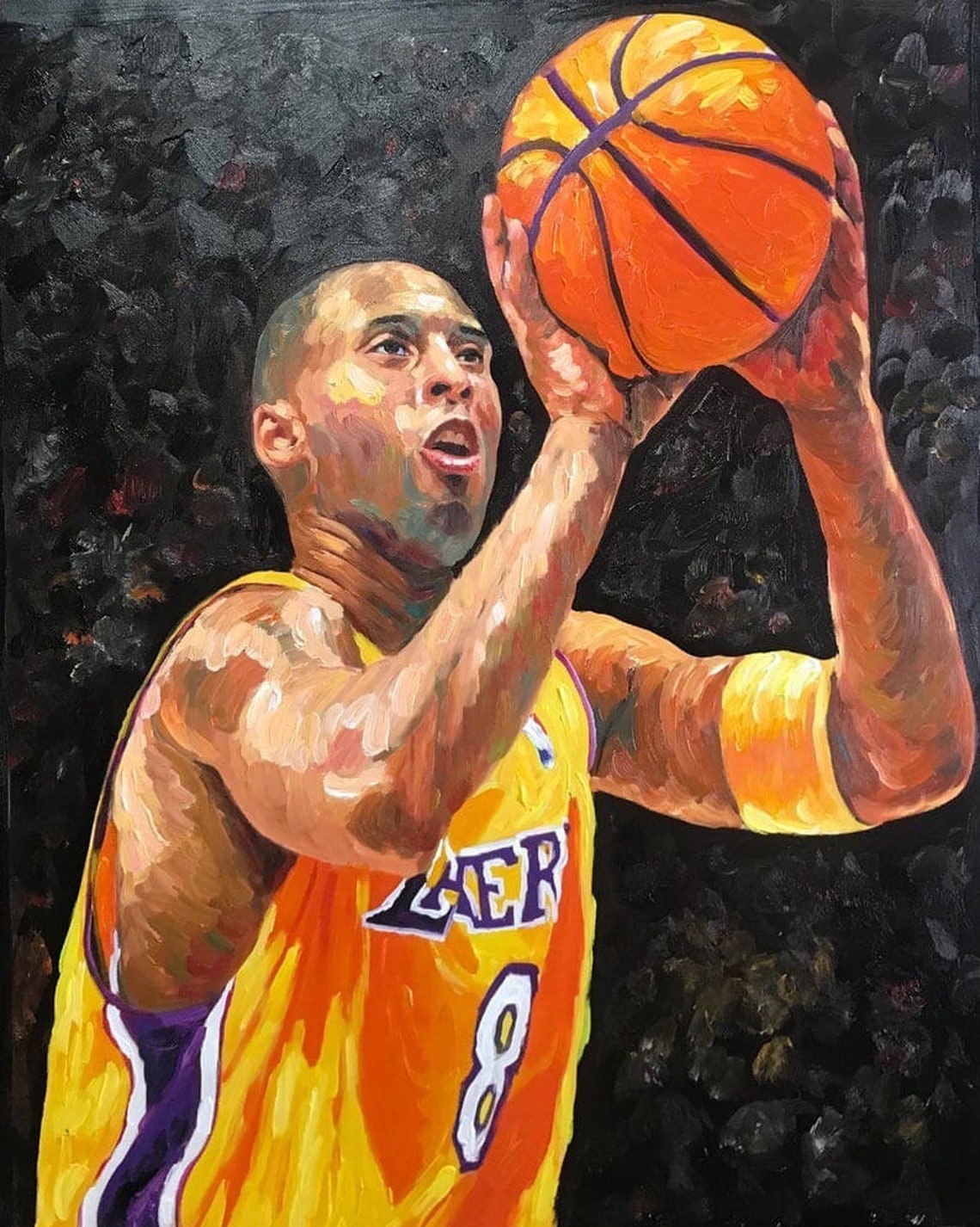 Kobe Bryant Original painting 60 to 90 cm oil on canvas Etsy