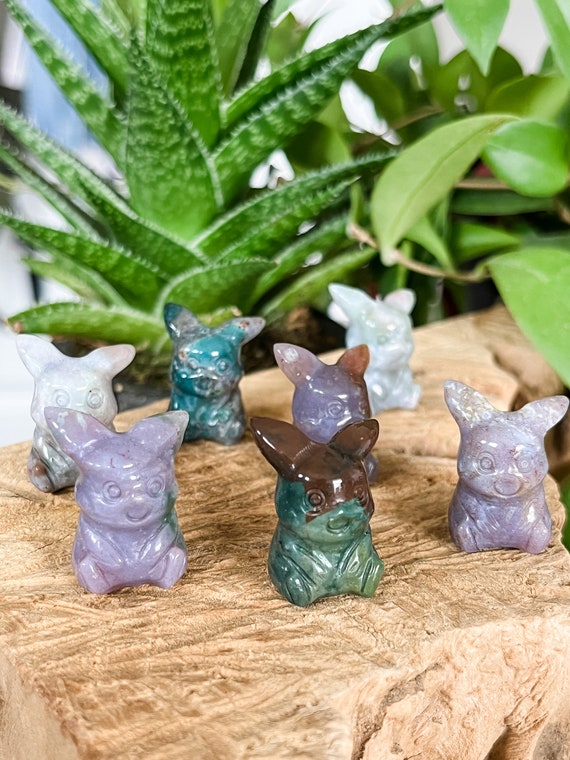 Pikachu Ocean Jasper Crystal | Crystal Carving | Pokemon Crystal