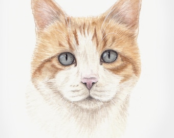 Benutzerdefinierte Katzenportrait | Handgemaltes Aquarell in Auftrag | Personalisierte Fine Art Katzenmalerei | Katzen Mama Geschenk