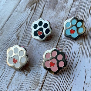 Paw Print Enamel Pin, Dog Print Pin, Cat Paw Pin, Hard Enamel Paw Print Pin