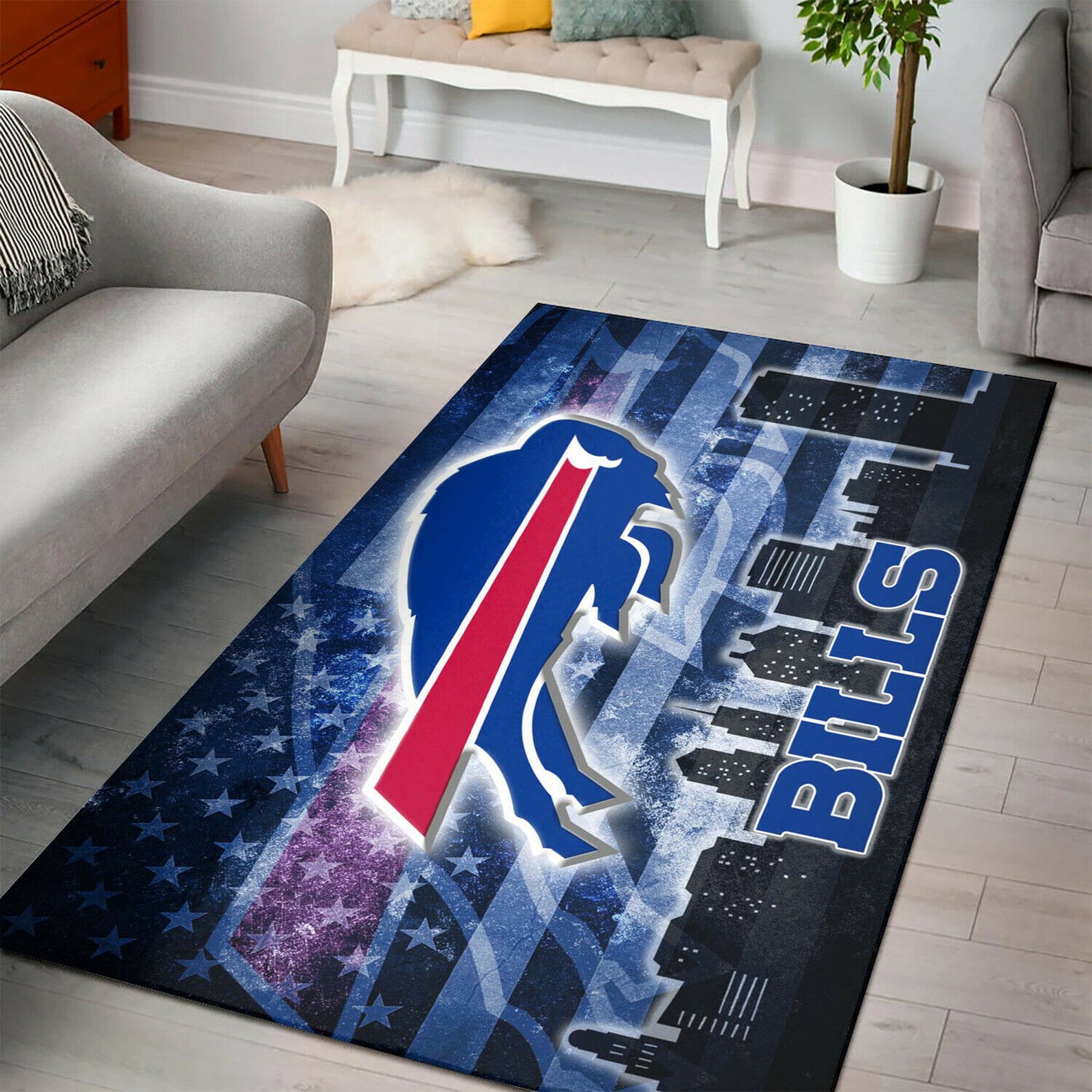 Buffalo Bills Rectangle Rug Buffalo Bills Area Rug Buffalo Etsy