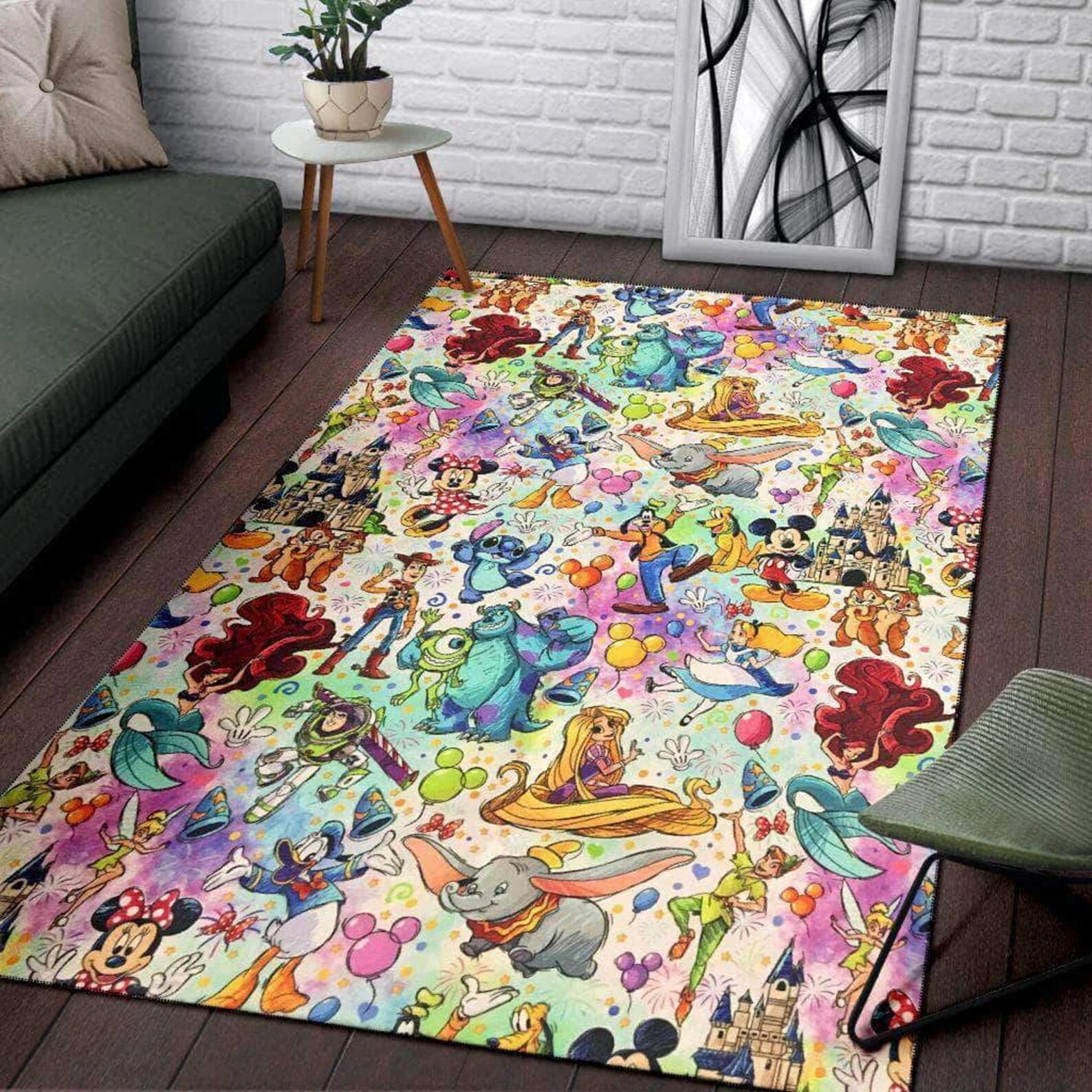 Disney Characters Rectangle Rug Disney Characters Area Rug Etsy